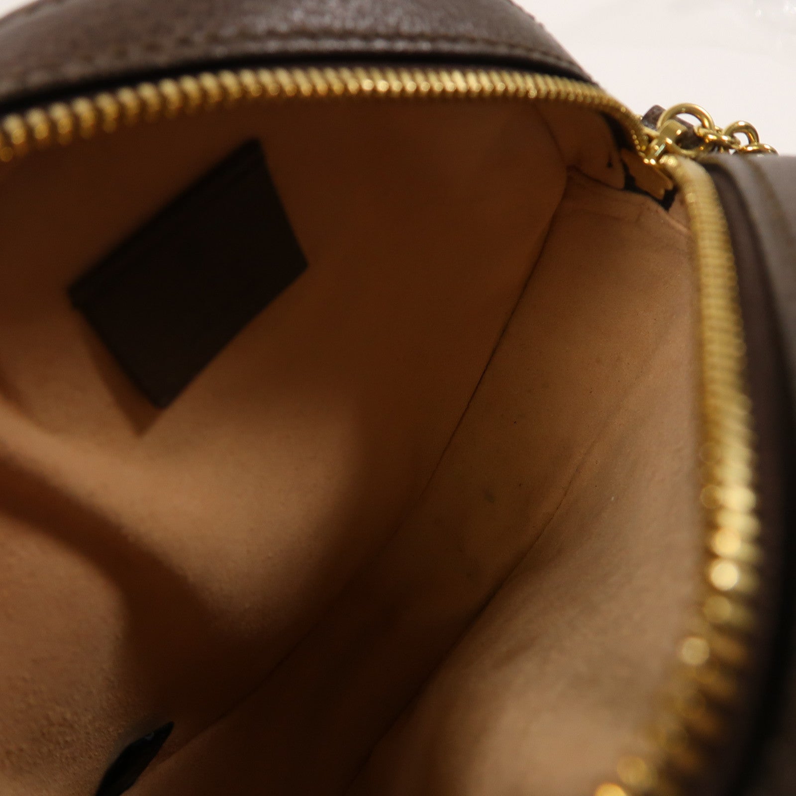GUCCI 塗層帆布Ophidia GG金扣鏈帶肩背袋啡色
