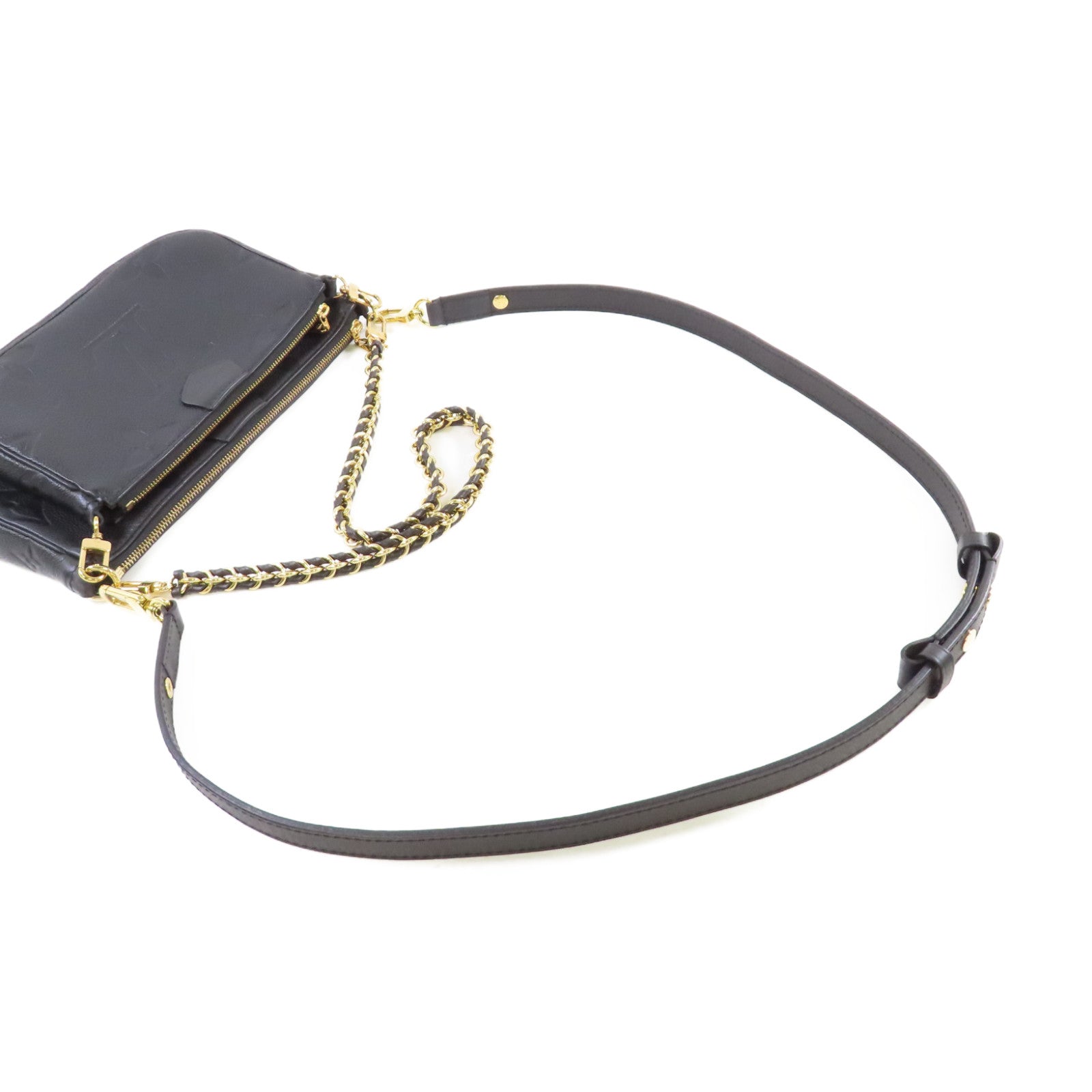 LOUIS VUITTON Monogram Empreinte Multi Pochette Accessoires Shoulder Bag金扣肩背袋黑色