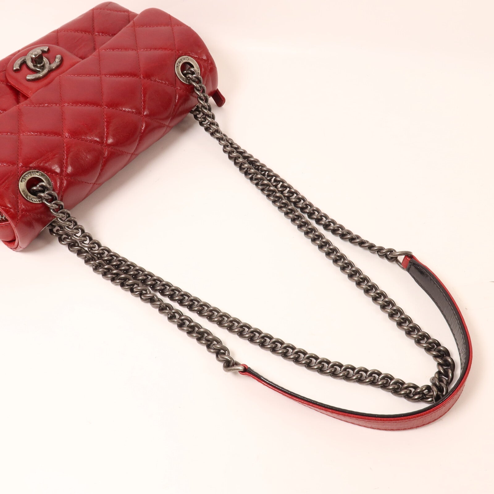 CHANEL 牛皮皮革Chain Shoulder鏈帶肩背袋