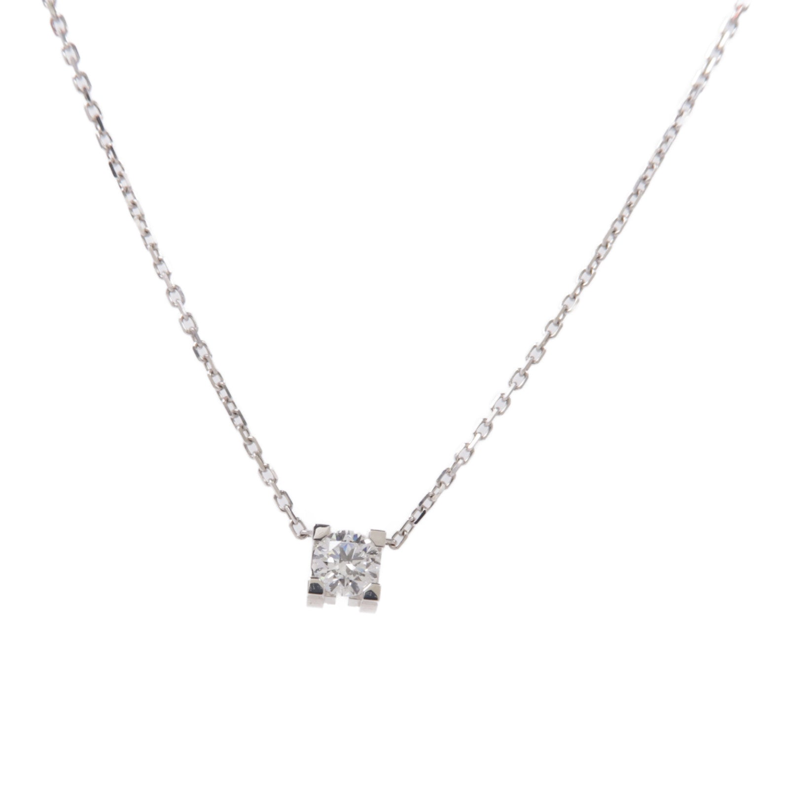 CARTIER 18K白金C De Diamond Necklace項鍊
