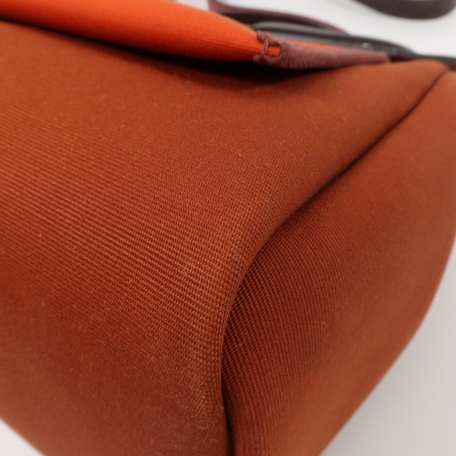 HERMES 帆布Herbag PM手挽肩背兩用袋Cuivre/Orange/Rouge