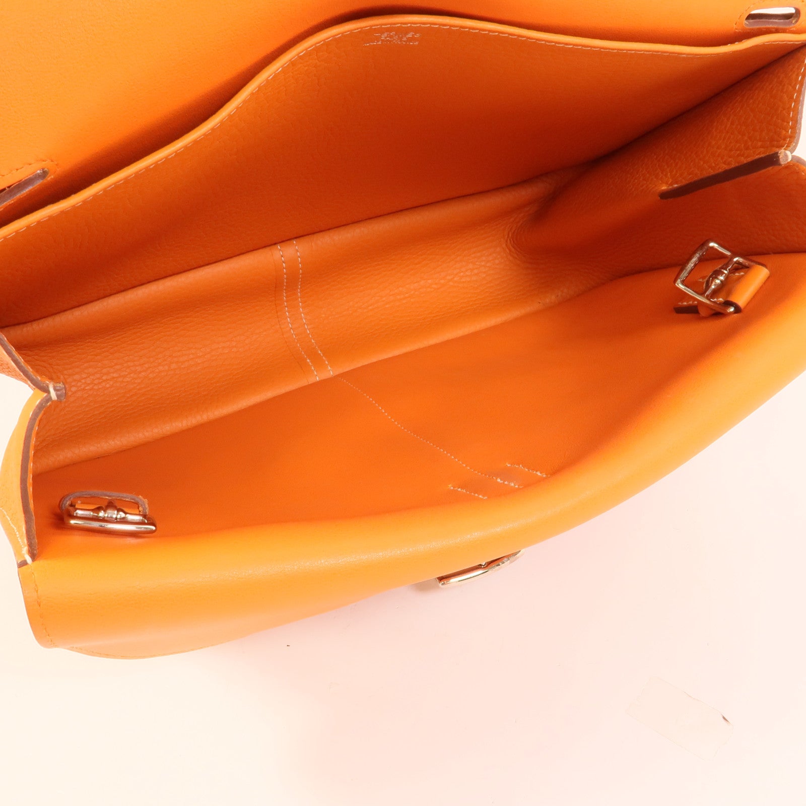 HERMES Clemence皮革Halzan 31手挽肩背兩用袋Orange
