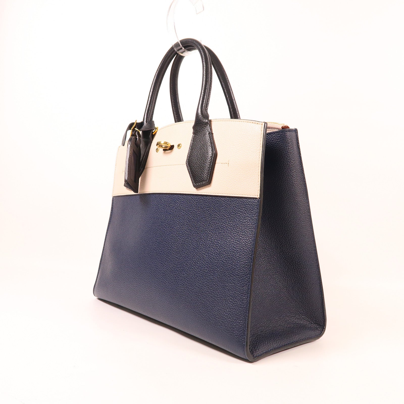 LOUIS VUITTON 牛皮皮革City Steamer MM金扣手挽肩背兩用袋