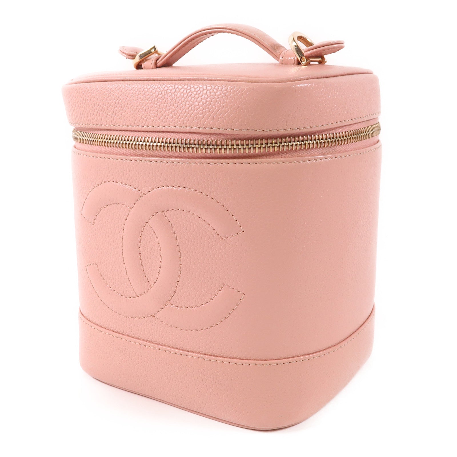 CHANEL 牛皮皮革Vintage Vanity Bag金扣手挽袋