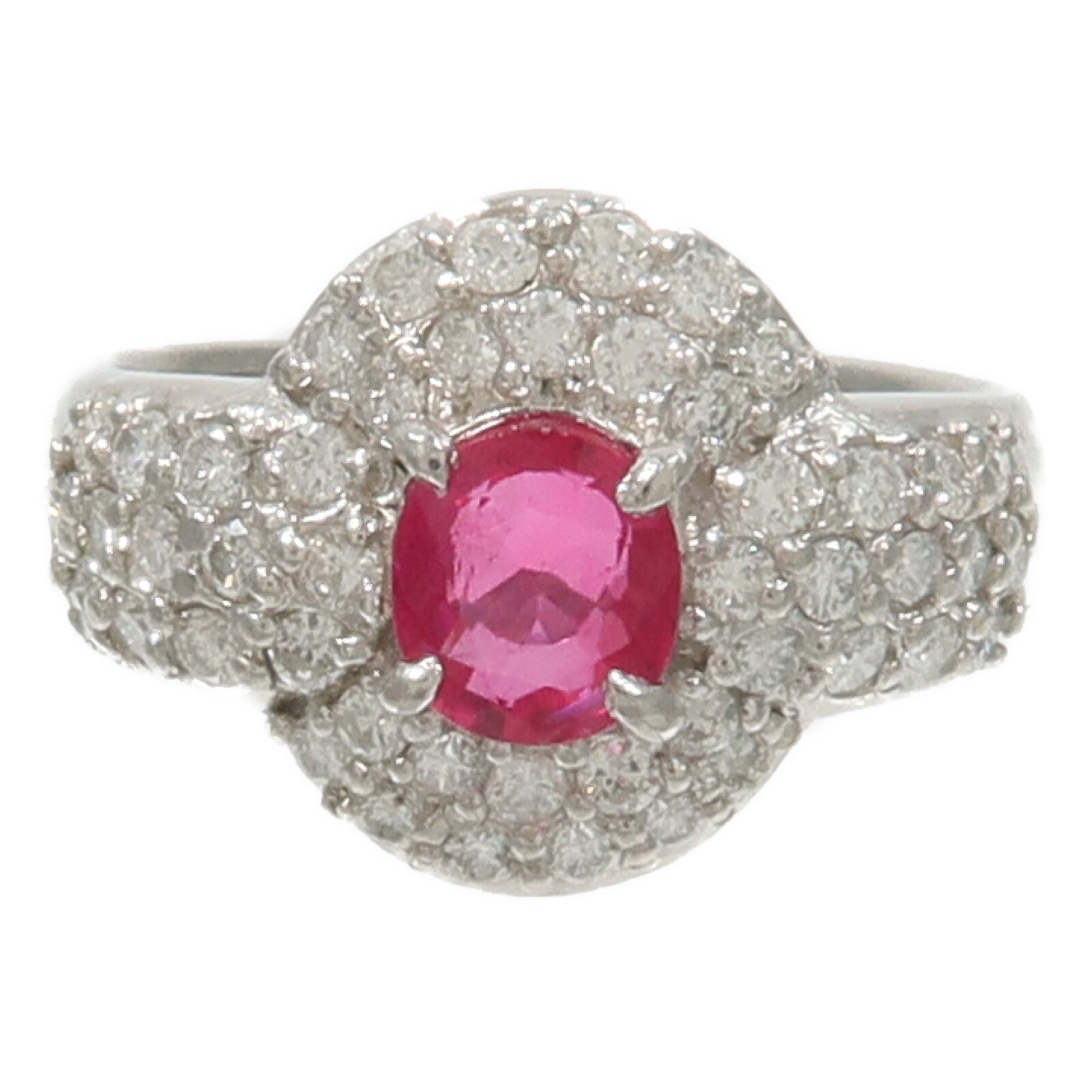 JEWELRY PT900鉑金Ruby Diamond Ring紅寶石/鑽石戒指