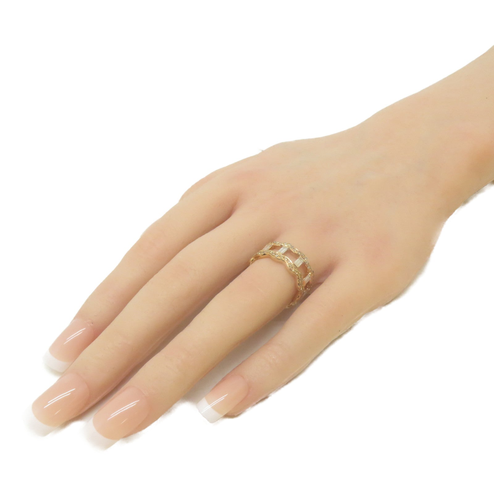 HERMES 18K玫瑰金Rose Gold Diamond Ring鑽石戒指US#6