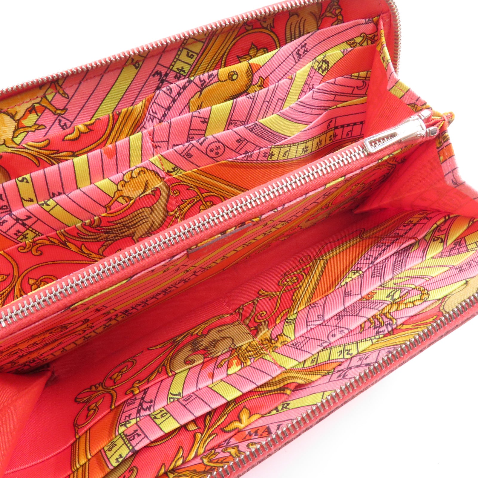 HERMES Epsom皮革Azap Silk In Long Wallet銀扣長錢包T5 Rose Jaipur
