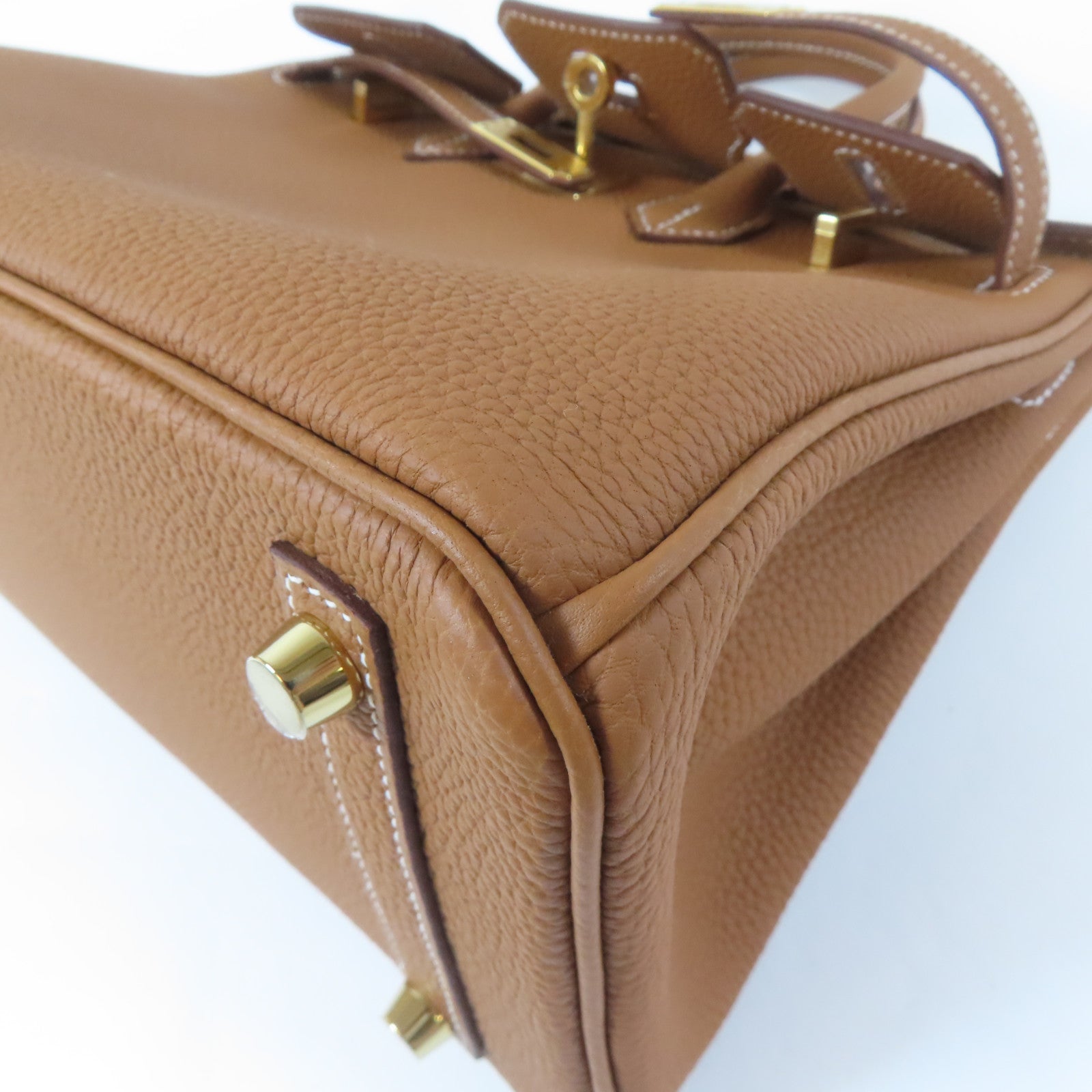 HERMES Togo皮革Birkin 25金扣手挽袋Gold啡色