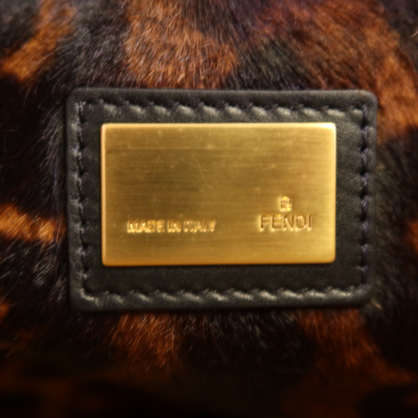 FENDI 【激減優惠】牛皮皮革Peekaboo金扣手挽肩背兩用袋