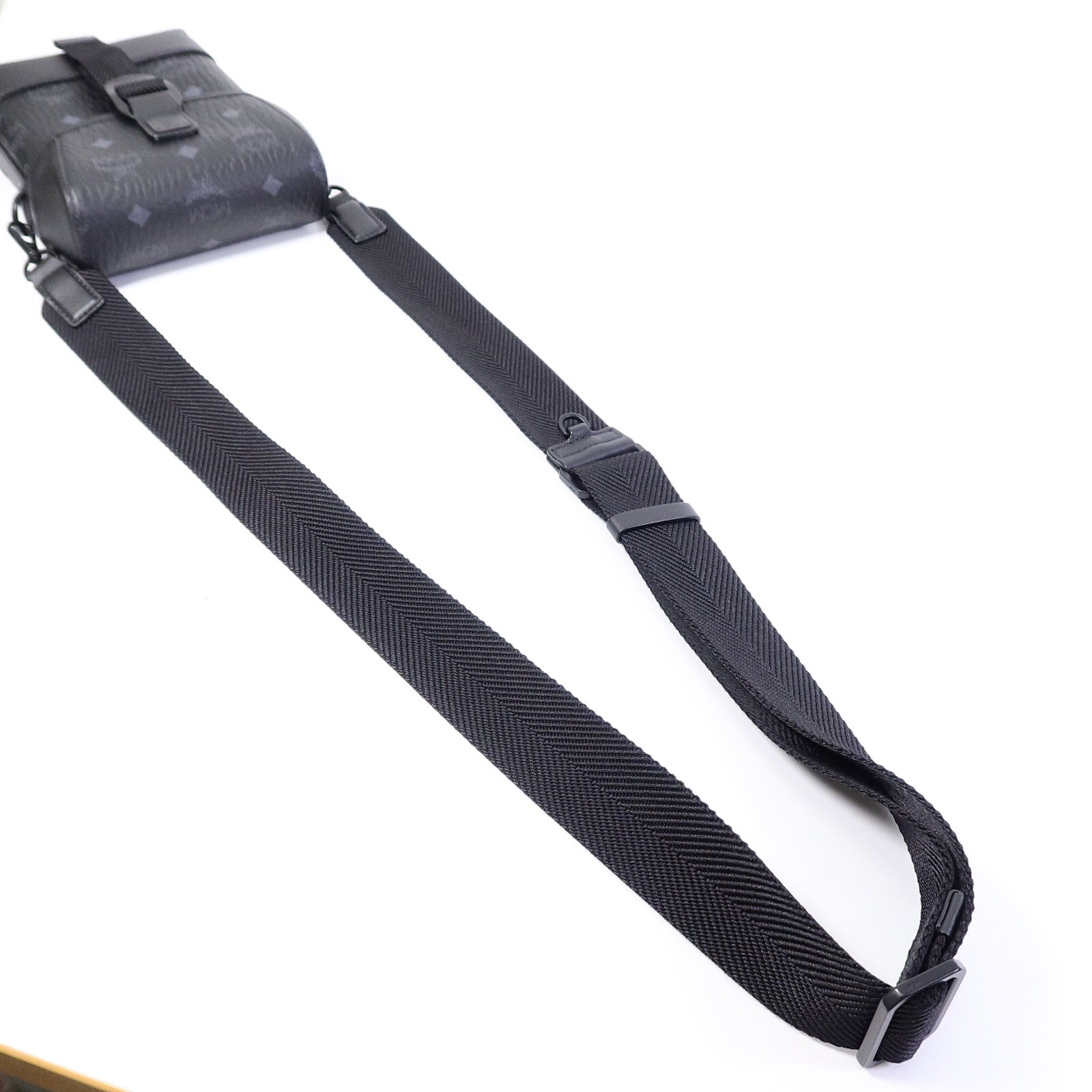 MCM 塗層帆布/牛皮皮革Aren N/S Crossbody Bag肩背袋