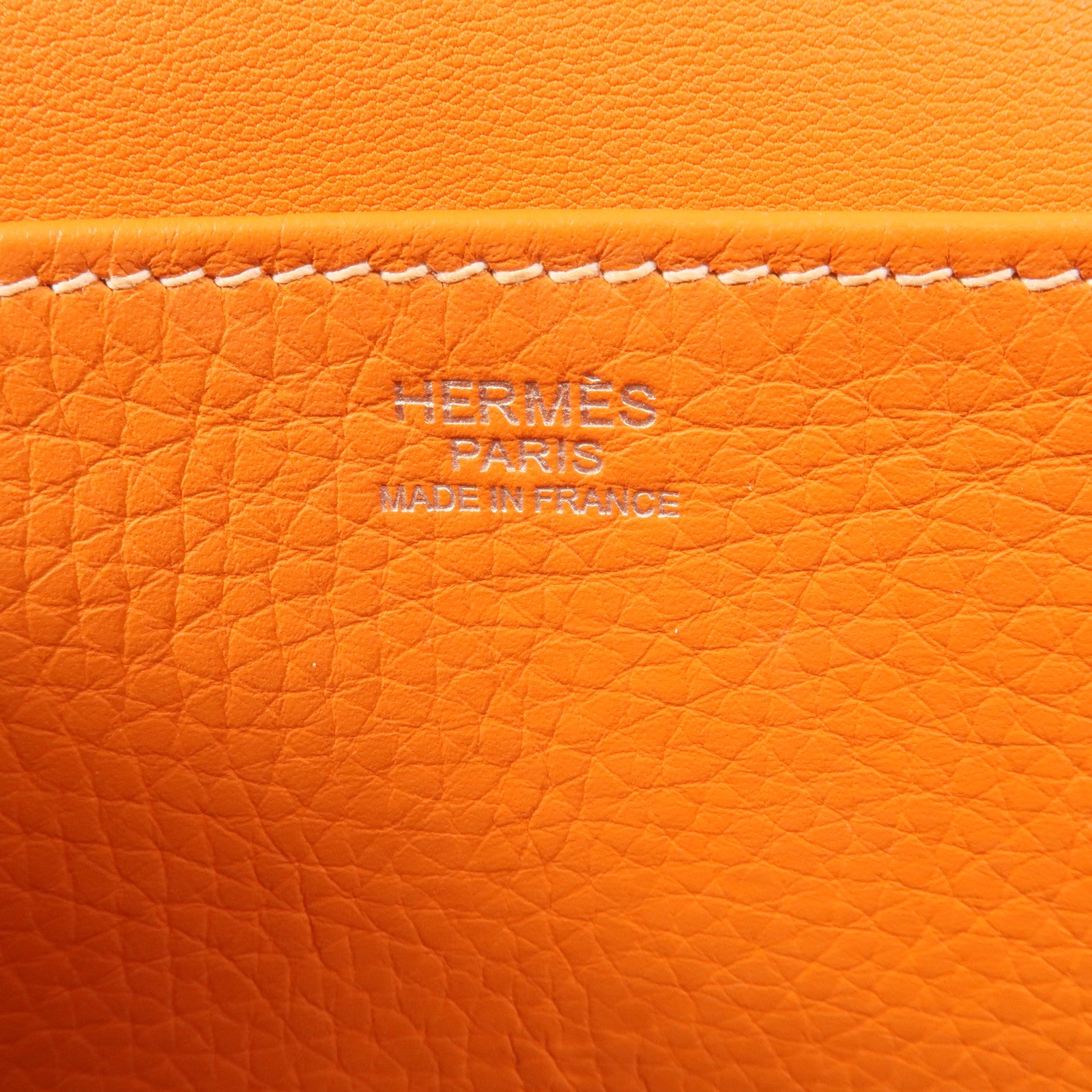 HERMES Clemence皮革Halzan 31手挽肩背兩用袋Orange
