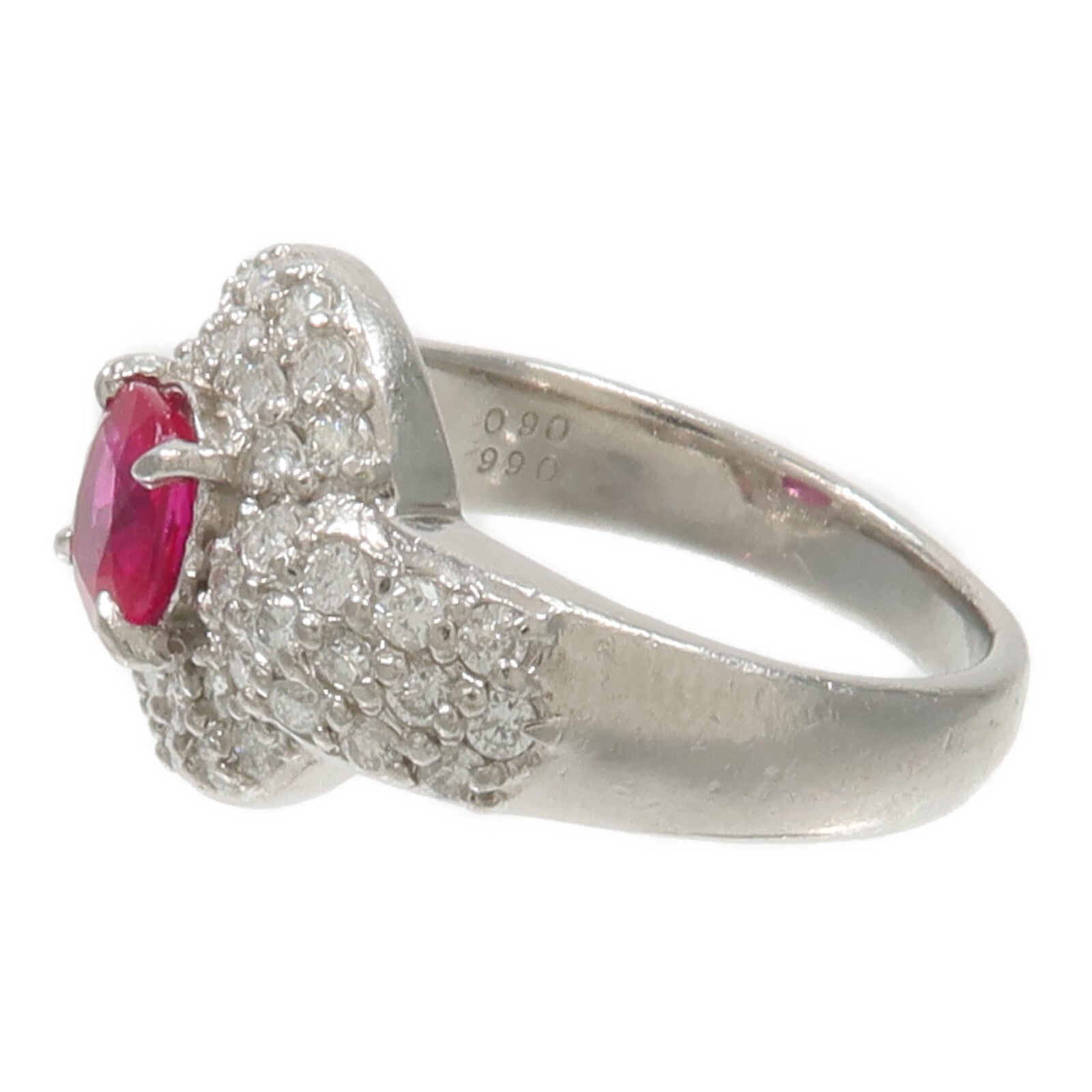 JEWELRY PT900鉑金Ruby Diamond Ring紅寶石/鑽石戒指