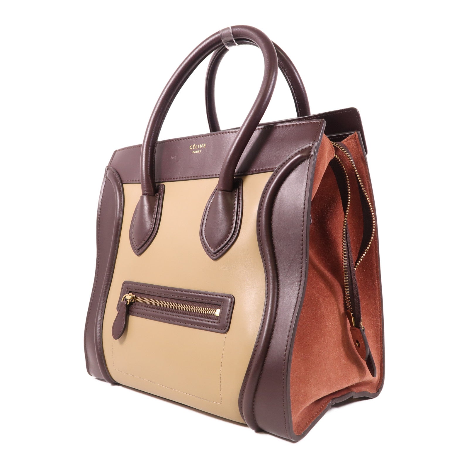 CELINE 牛皮皮革Mini Luggage金扣手挽袋