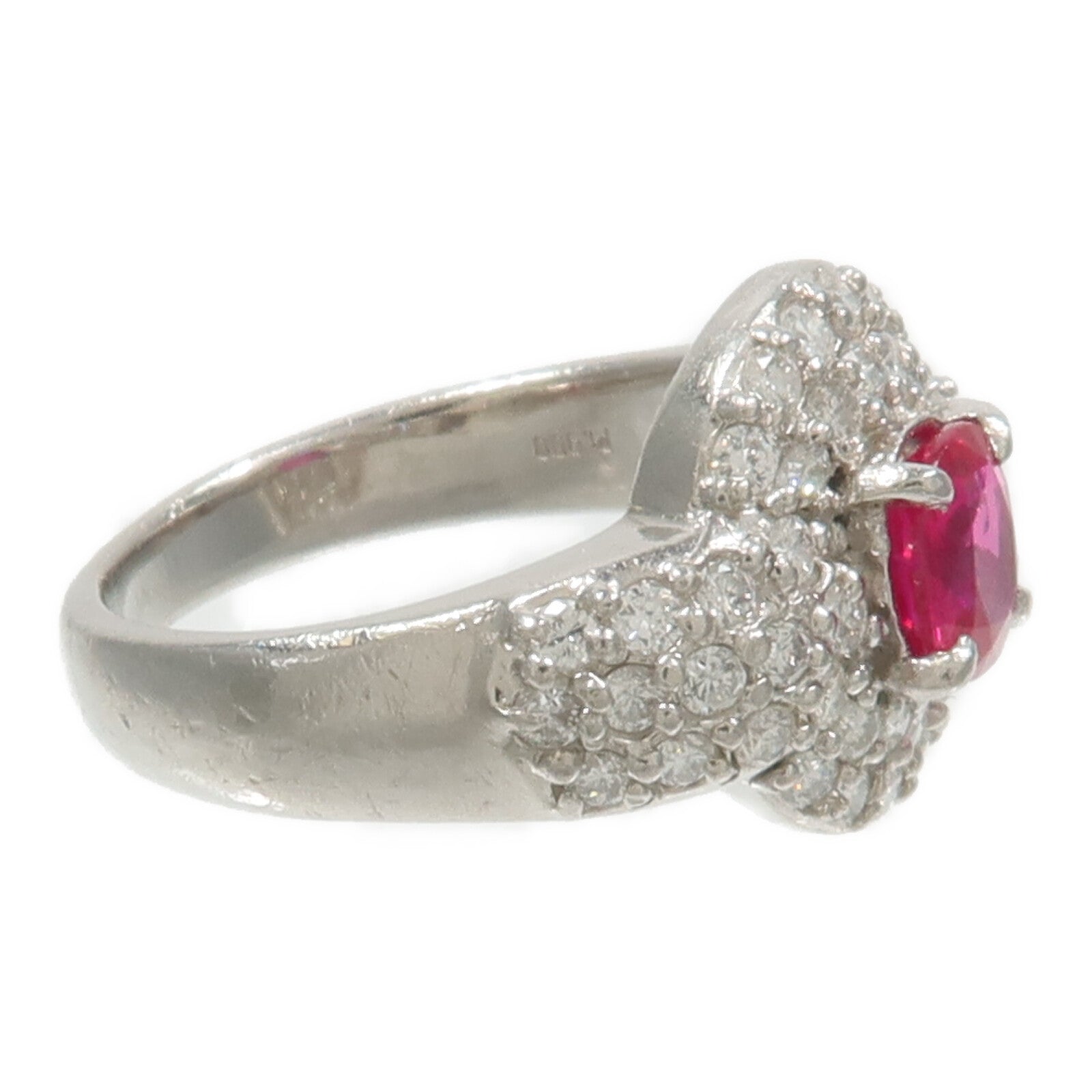 JEWELRY PT900鉑金Ruby Diamond Ring紅寶石/鑽石戒指