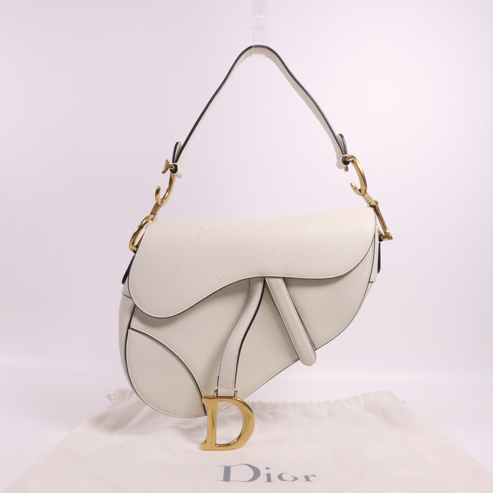 Dior 牛皮皮革Saddle Medium金扣肩背袋