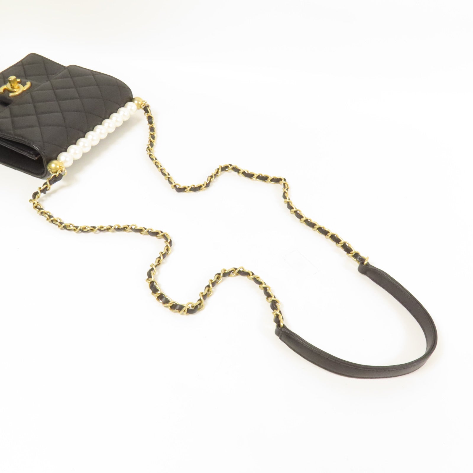CHANEL 【激減優惠】牛皮皮革Chain Shoulder金扣肩背袋