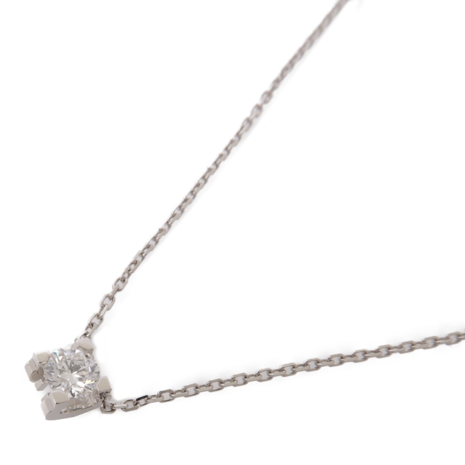 CARTIER 18K白金C De Diamond Necklace項鍊
