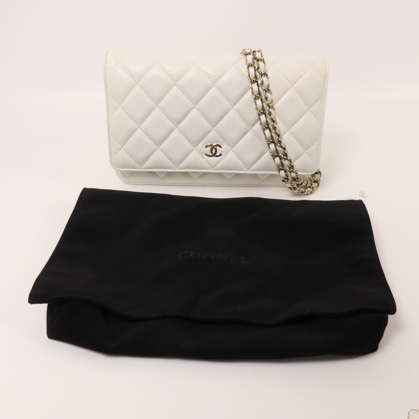 CHANEL 牛皮皮革Wallet On Chain鏈帶肩背袋