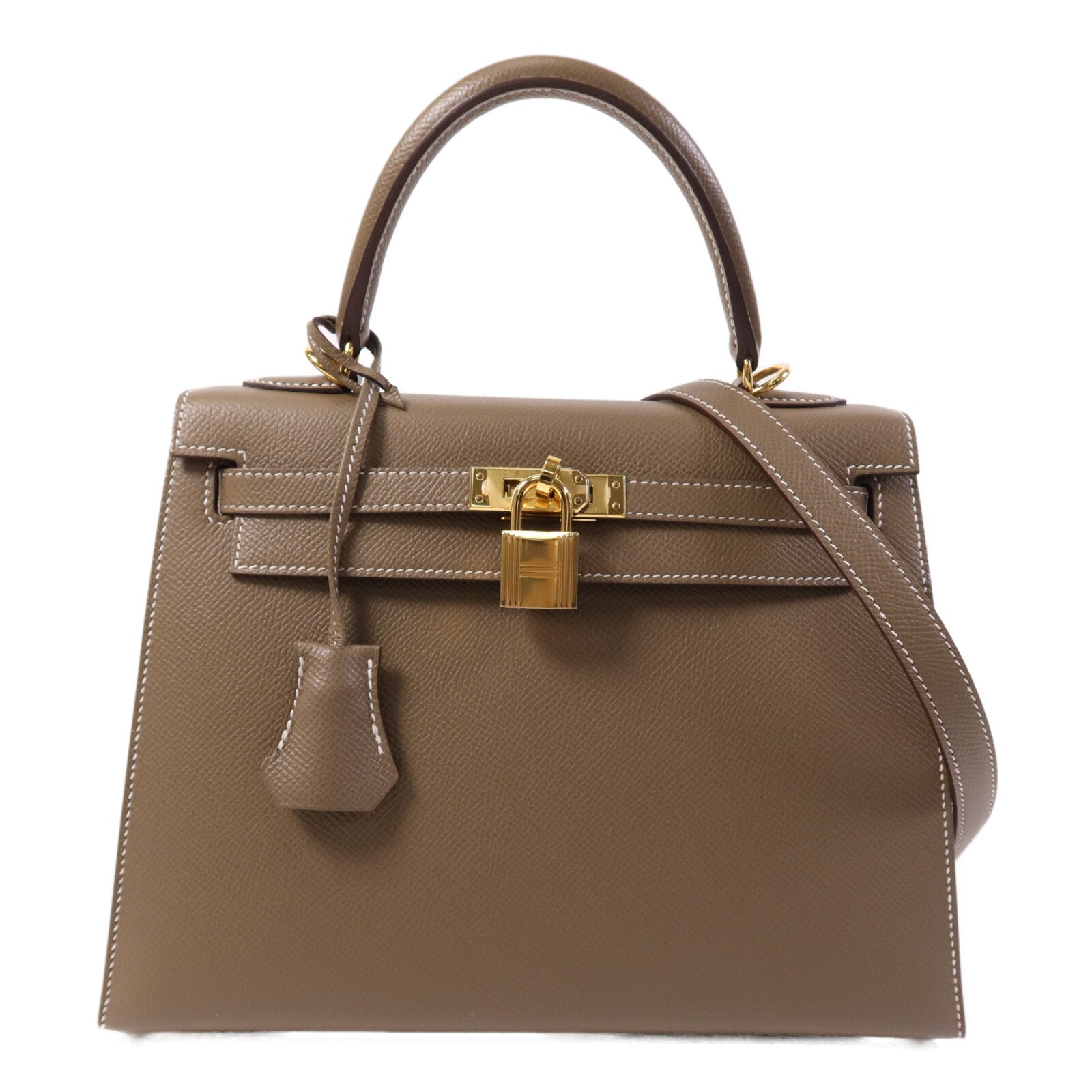HERMES Epsom皮革Kelly 25金扣手挽肩背兩用袋