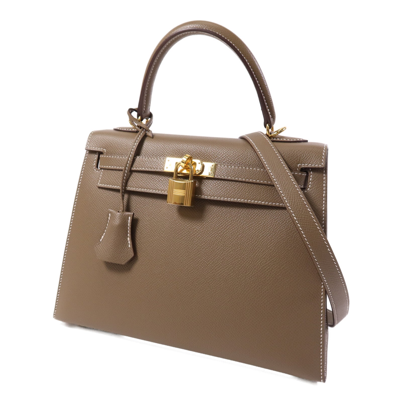 HERMES Epsom皮革Kelly 25金扣手挽肩背兩用袋