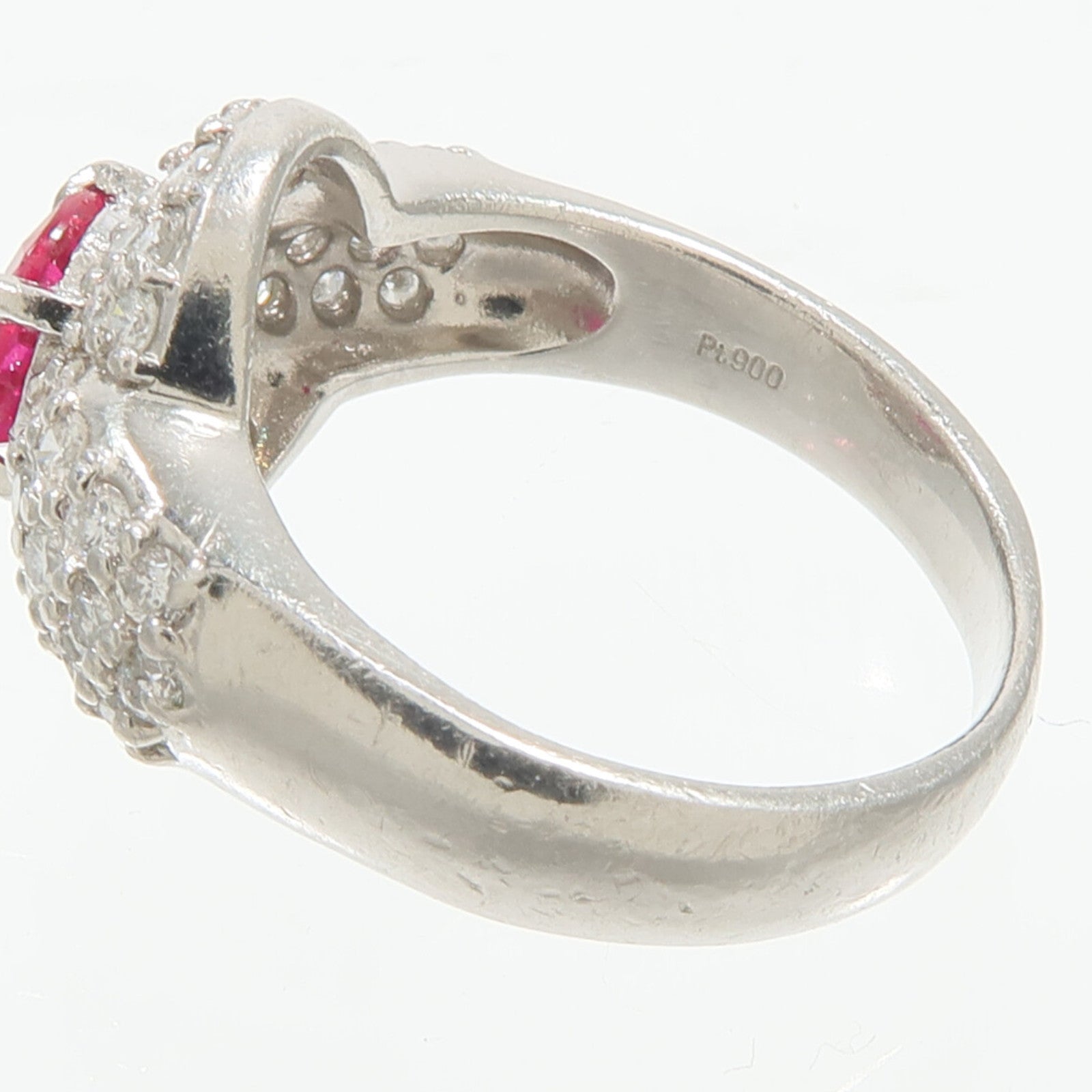 JEWELRY PT900鉑金Ruby Diamond Ring紅寶石/鑽石戒指