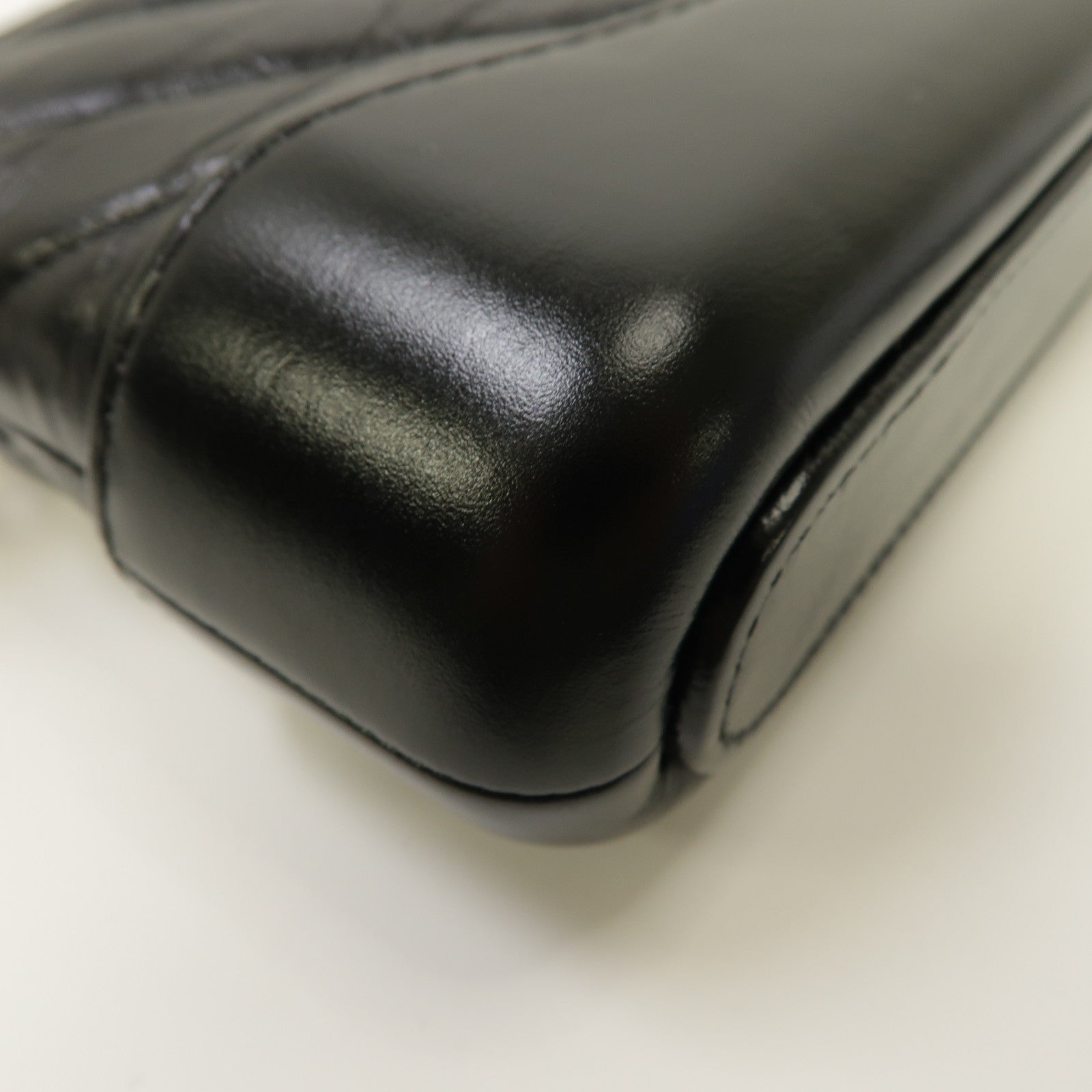 CHANEL 斜紋牛皮皮革Gabrielle Wallet On Chain銀扣鏈帶肩背袋黑色