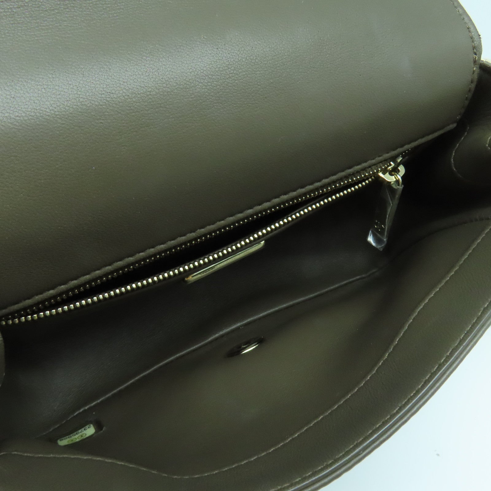 CHANEL 蛇皮皮革2way Shoulder金扣手挽肩背两用袋米色