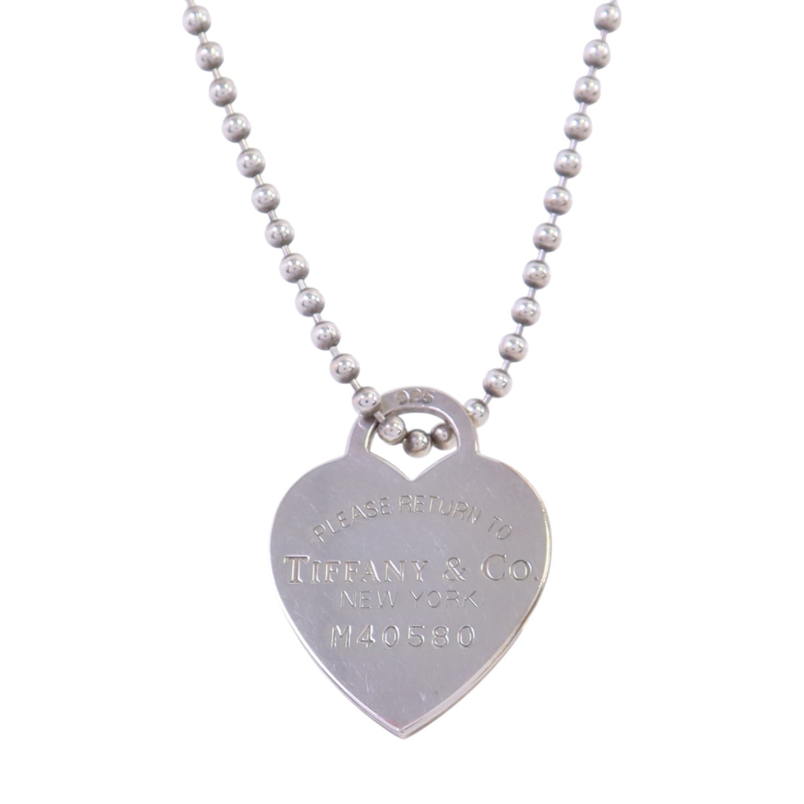 TIFFANY＆CO 925純銀Heart Long Necklcae銀扣項鏈