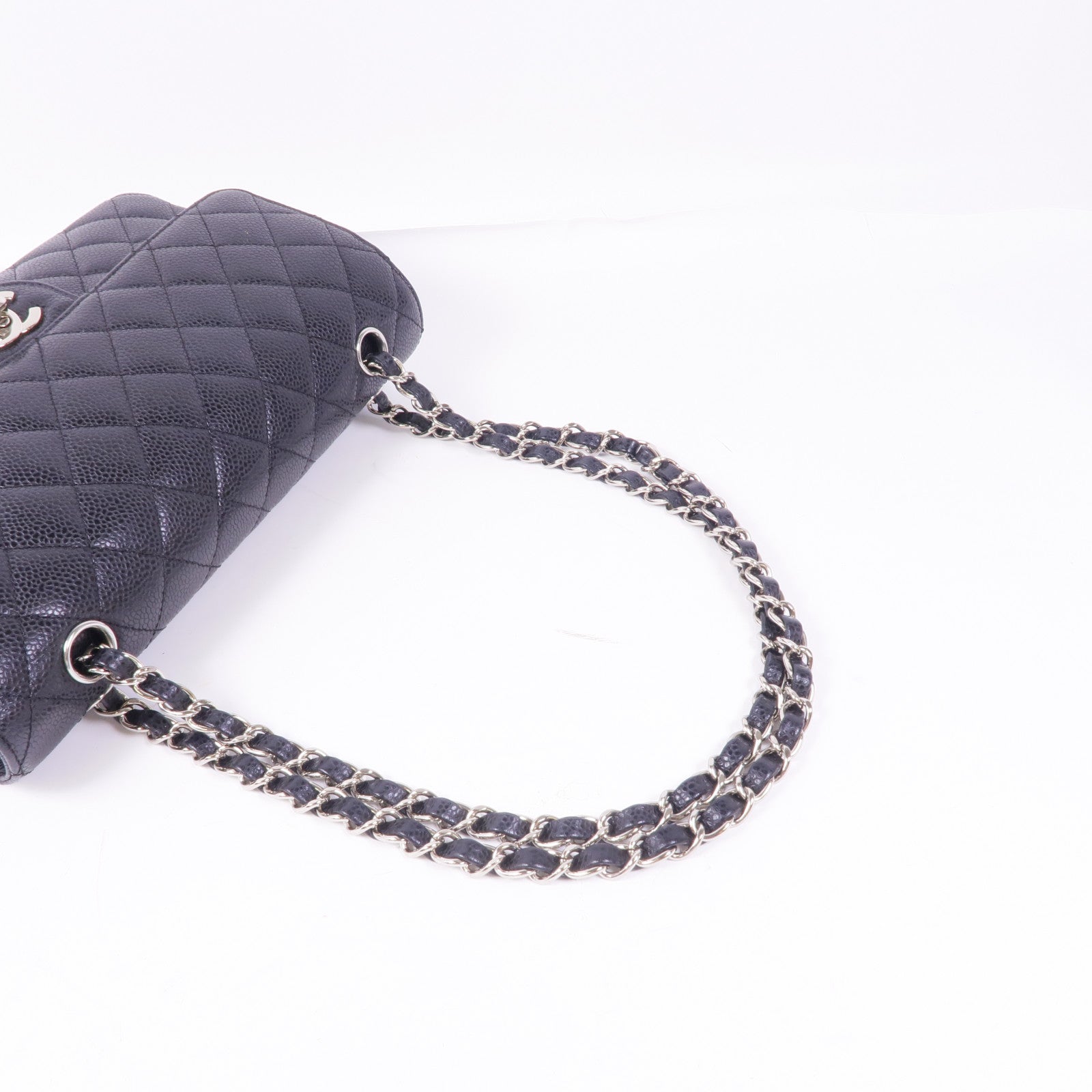 CHANEL 牛皮皮革Classic 25銀扣鏈帶肩背袋