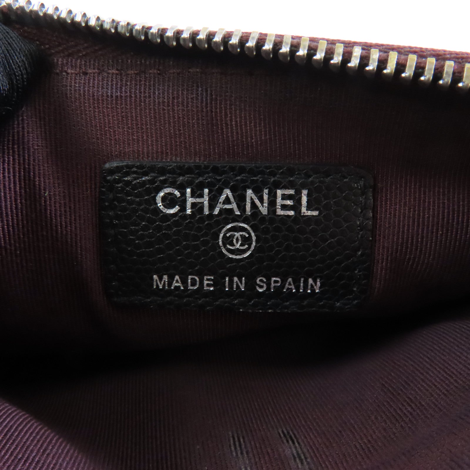 CHANEL 菱格Caviar皮革Coin Purse銀扣零錢包黑色