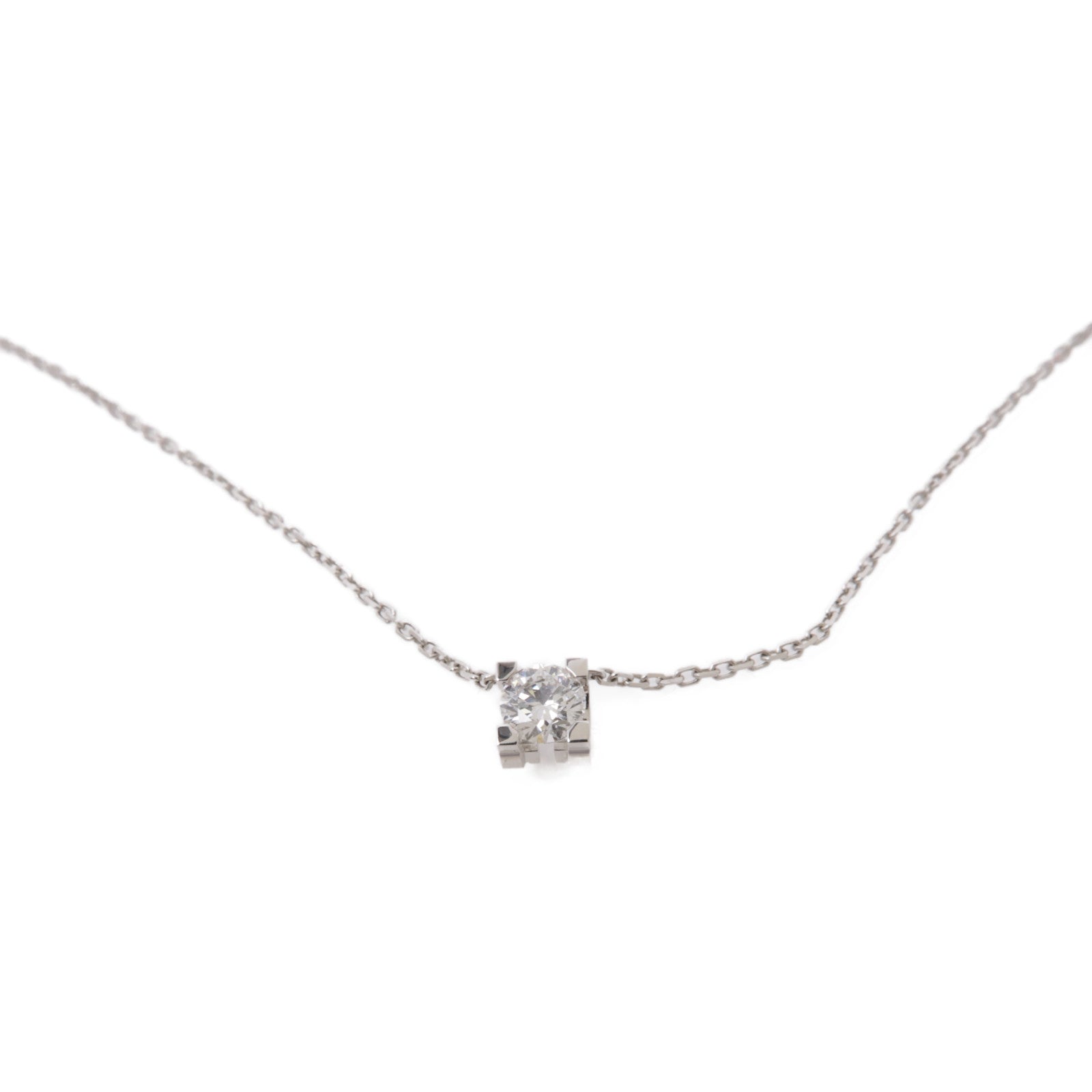 CARTIER 18K白金C De Diamond Necklace項鍊