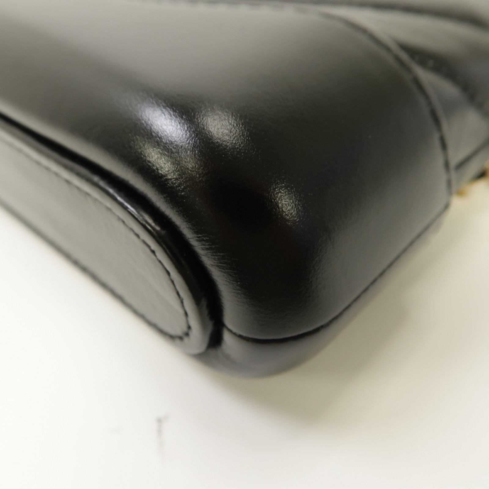CHANEL 斜紋牛皮皮革Gabrielle Wallet On Chain銀扣鏈帶肩背袋黑色