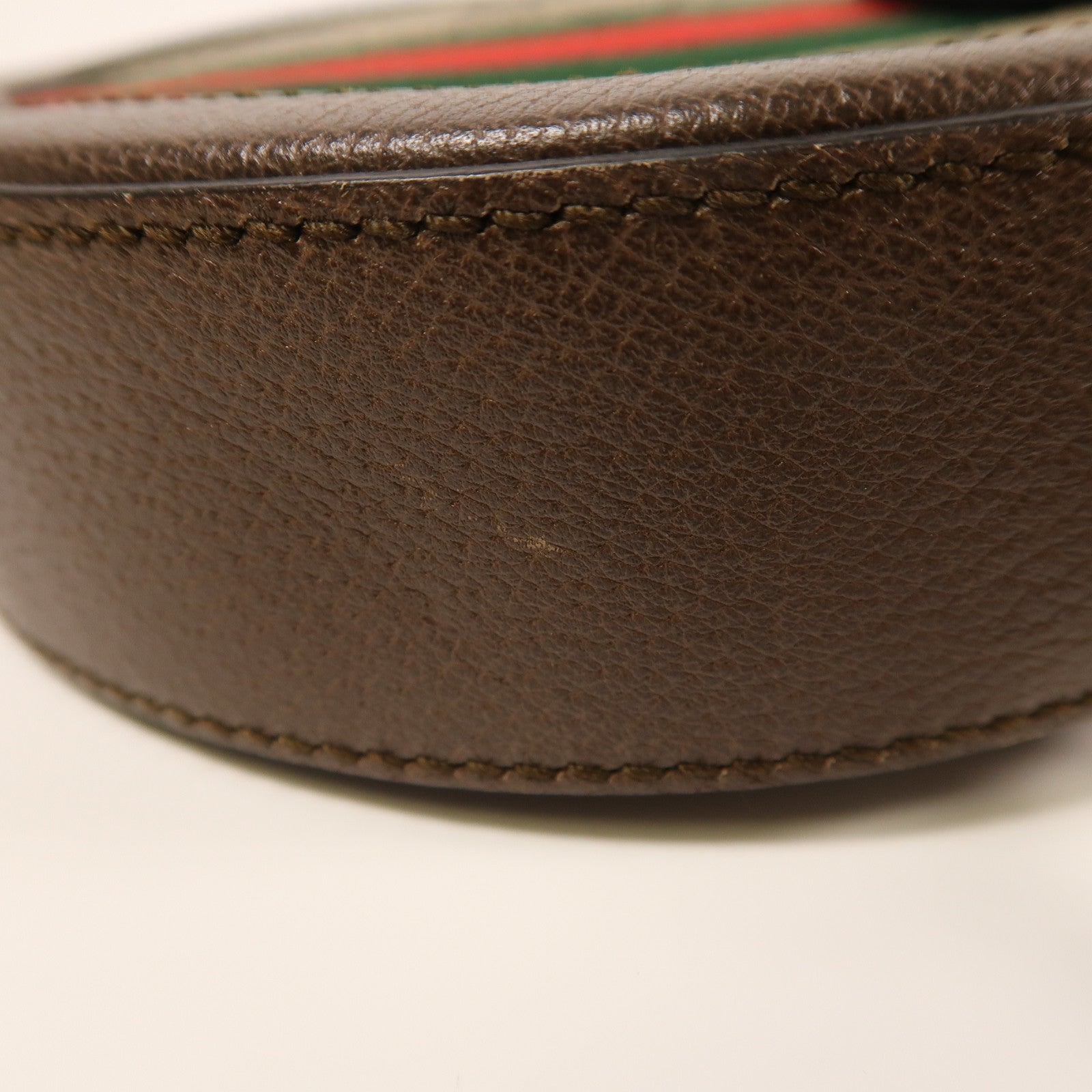 GUCCI 塗層帆布Ophidia GG金扣鏈帶肩背袋啡色