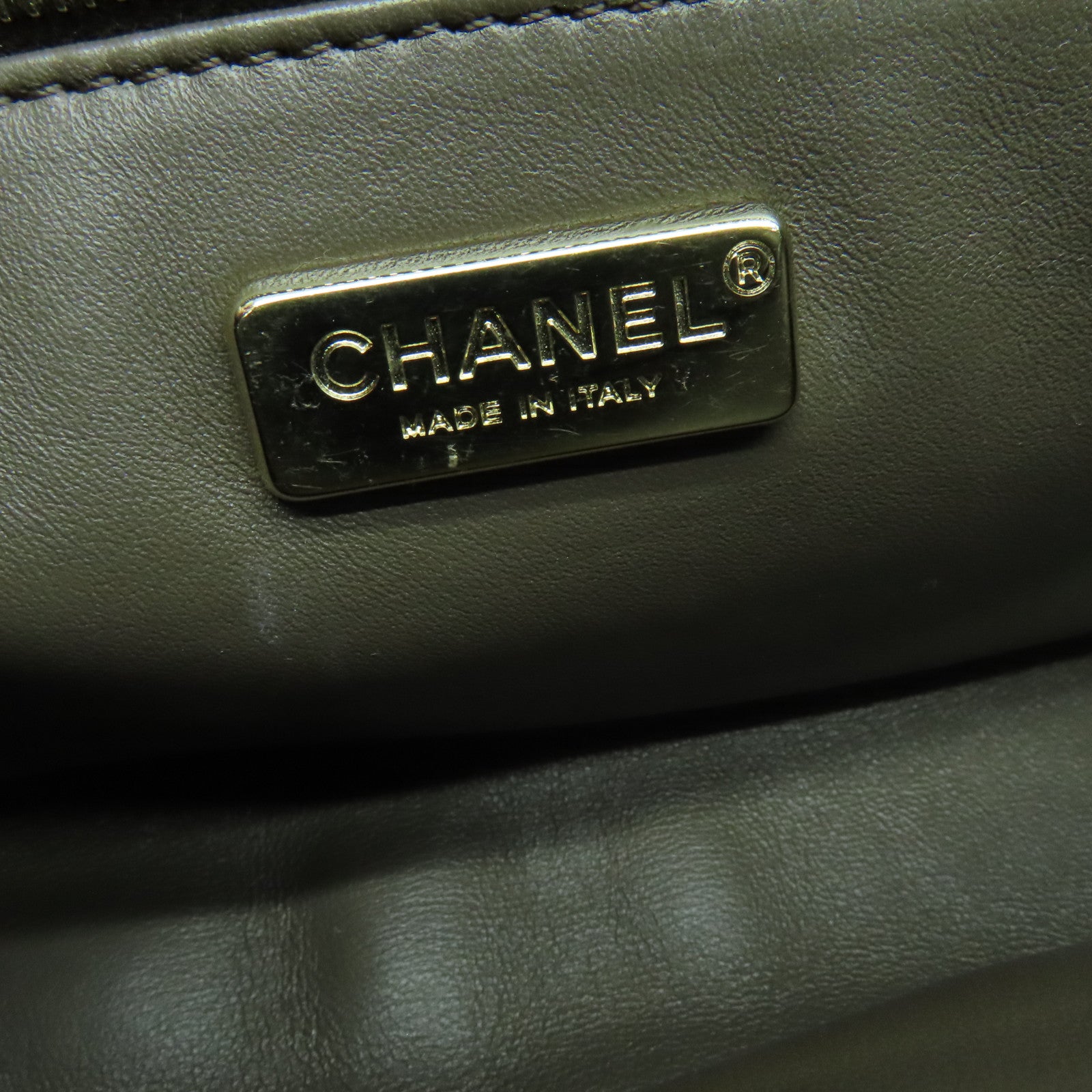 CHANEL 蛇皮皮革2way Shoulder金扣手挽肩背两用袋米色