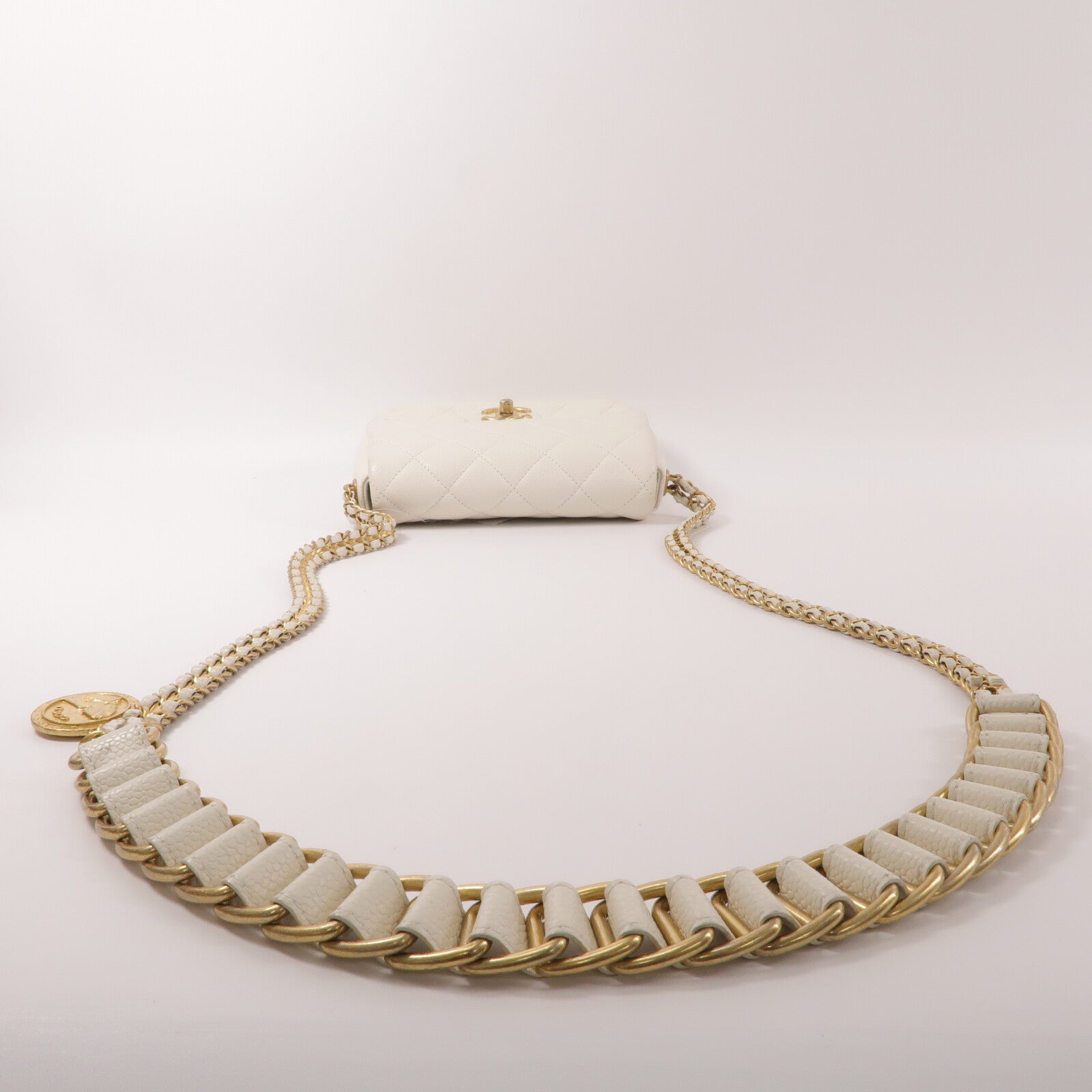 CHANEL 牛皮皮革Shoulder Bag鏈帶肩背袋