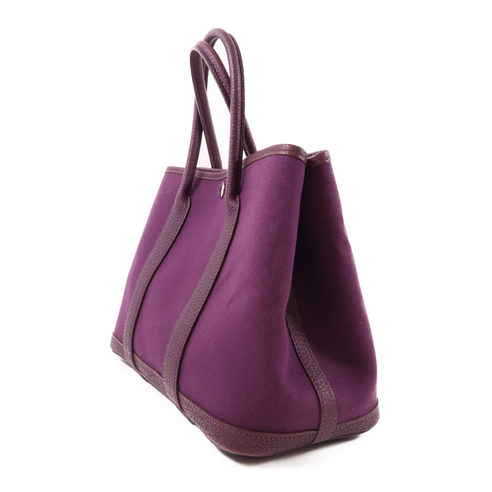 HERMES PHW Garden Party TPM Tote Bag Handbag Canvas Anemone