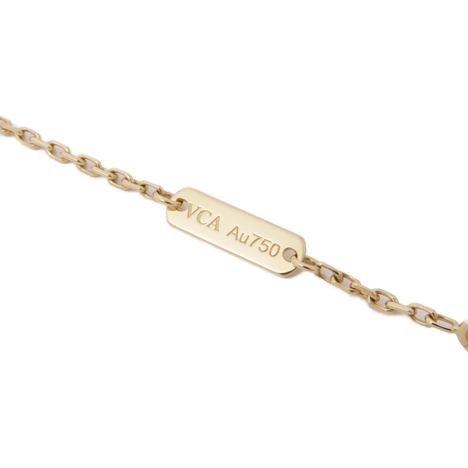 Van Cleef & Arpels 18K黃金Vintage Alhambra Pendant縞瑪瑙項鍊