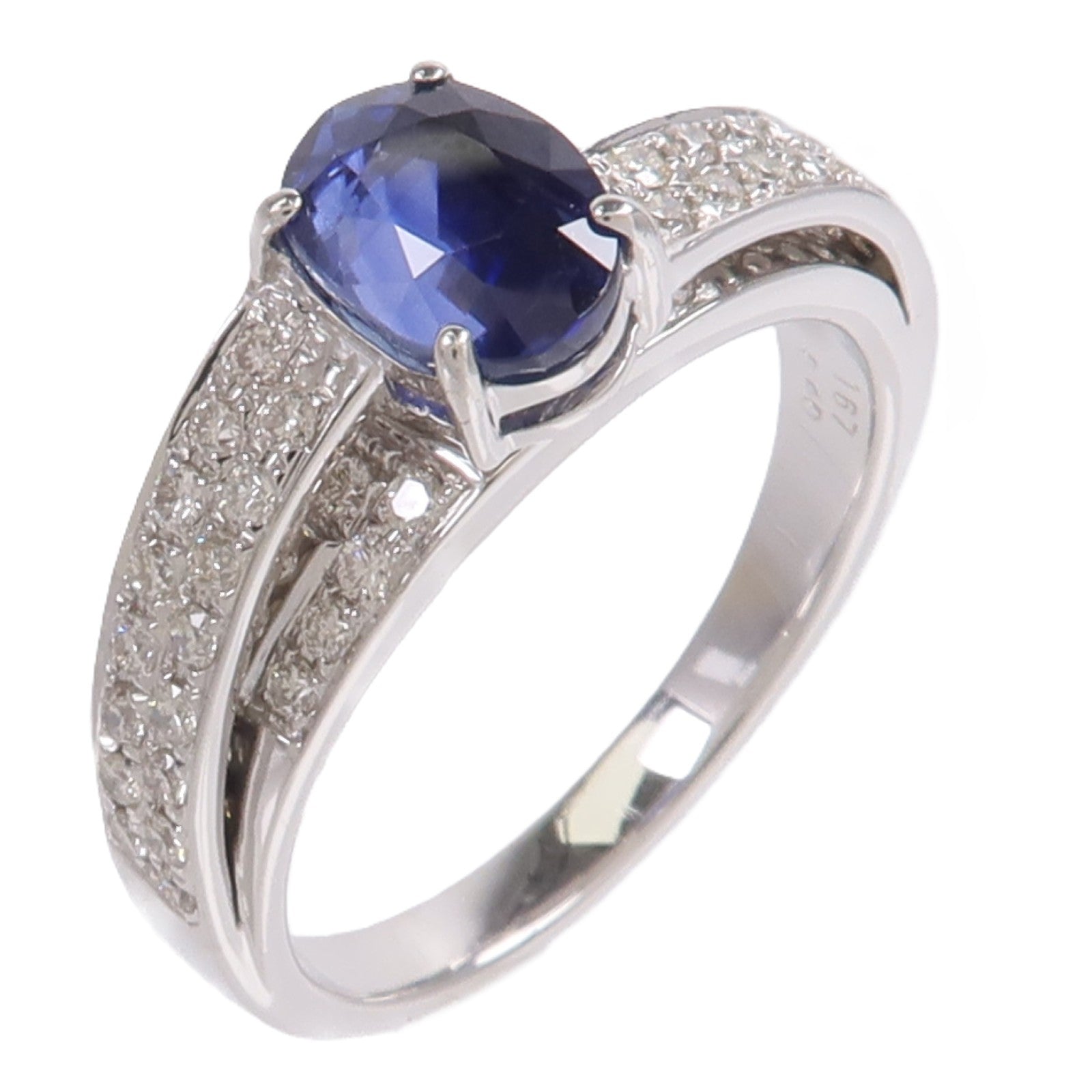 JEWELRY 18K白金Sapphire Diamond Ring藍寶石鑽石戒指