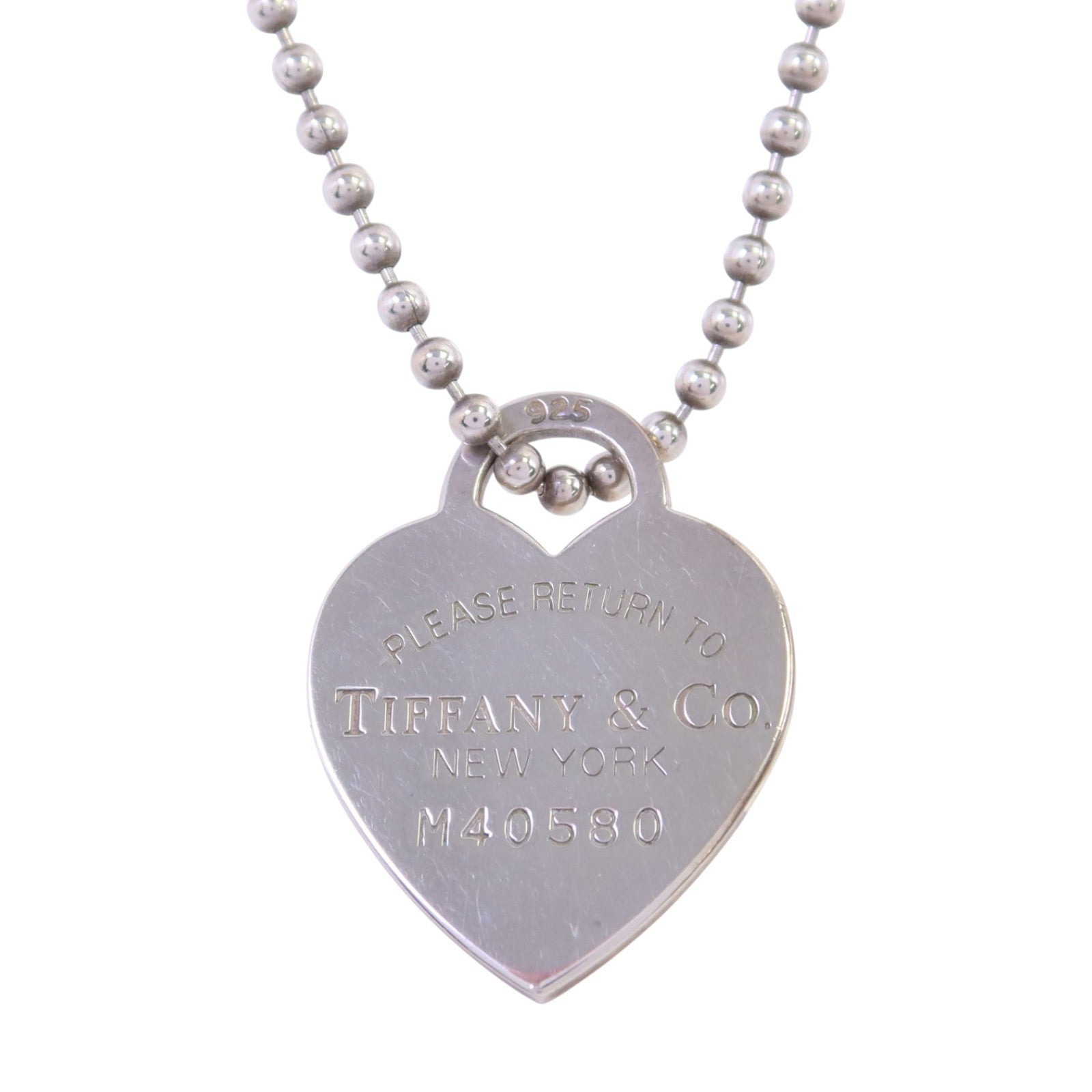 TIFFANY＆CO 925純銀Heart Long Necklcae銀扣項鏈