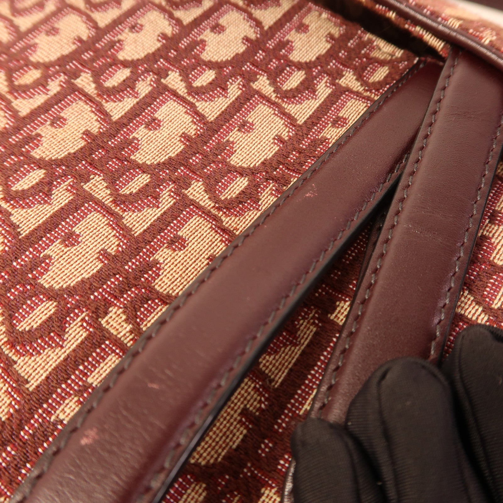 Dior 帆布Saddle Bag金扣肩背袋