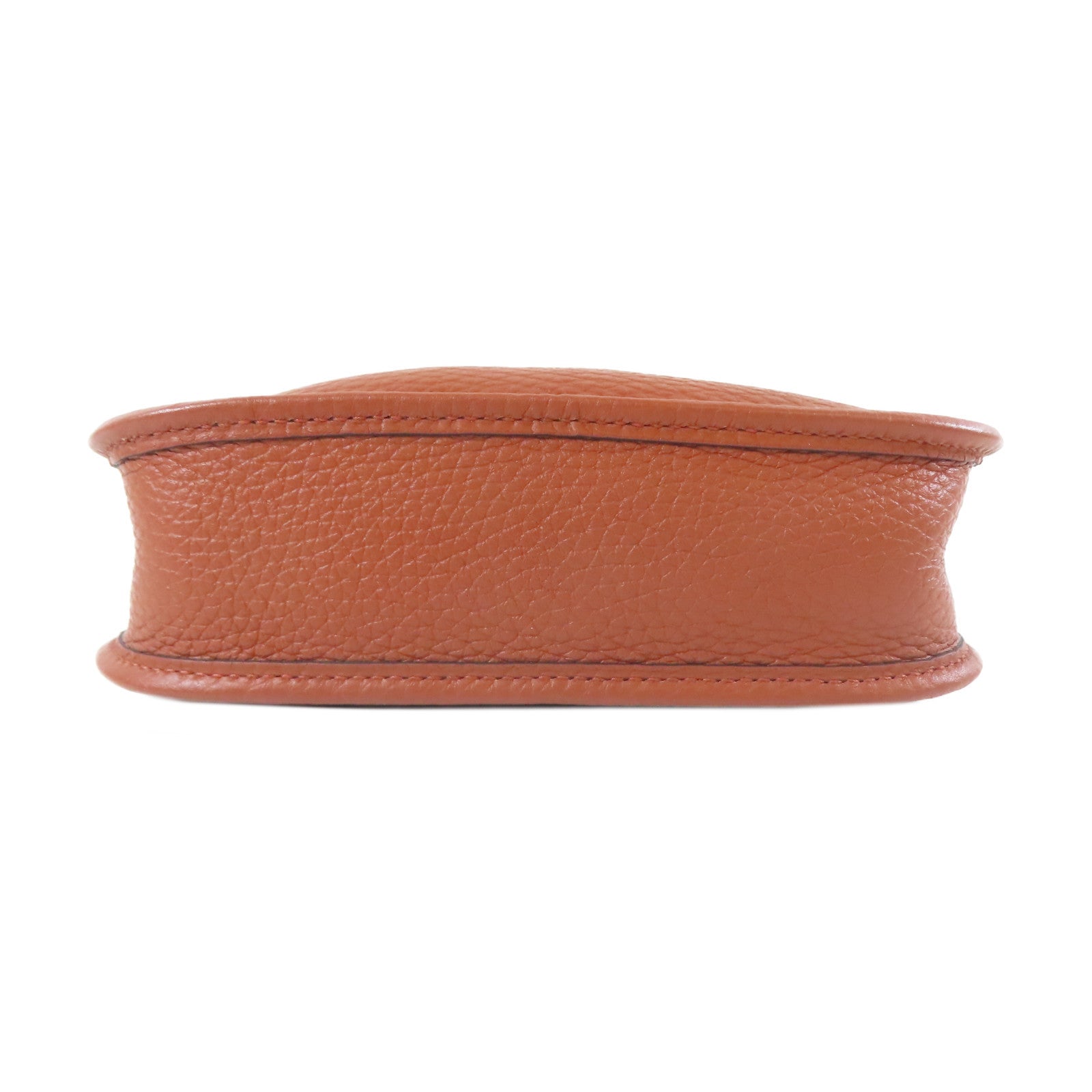 HERMES Clemence皮革Evelyne TPM金扣肩背袋駝色偏紅色