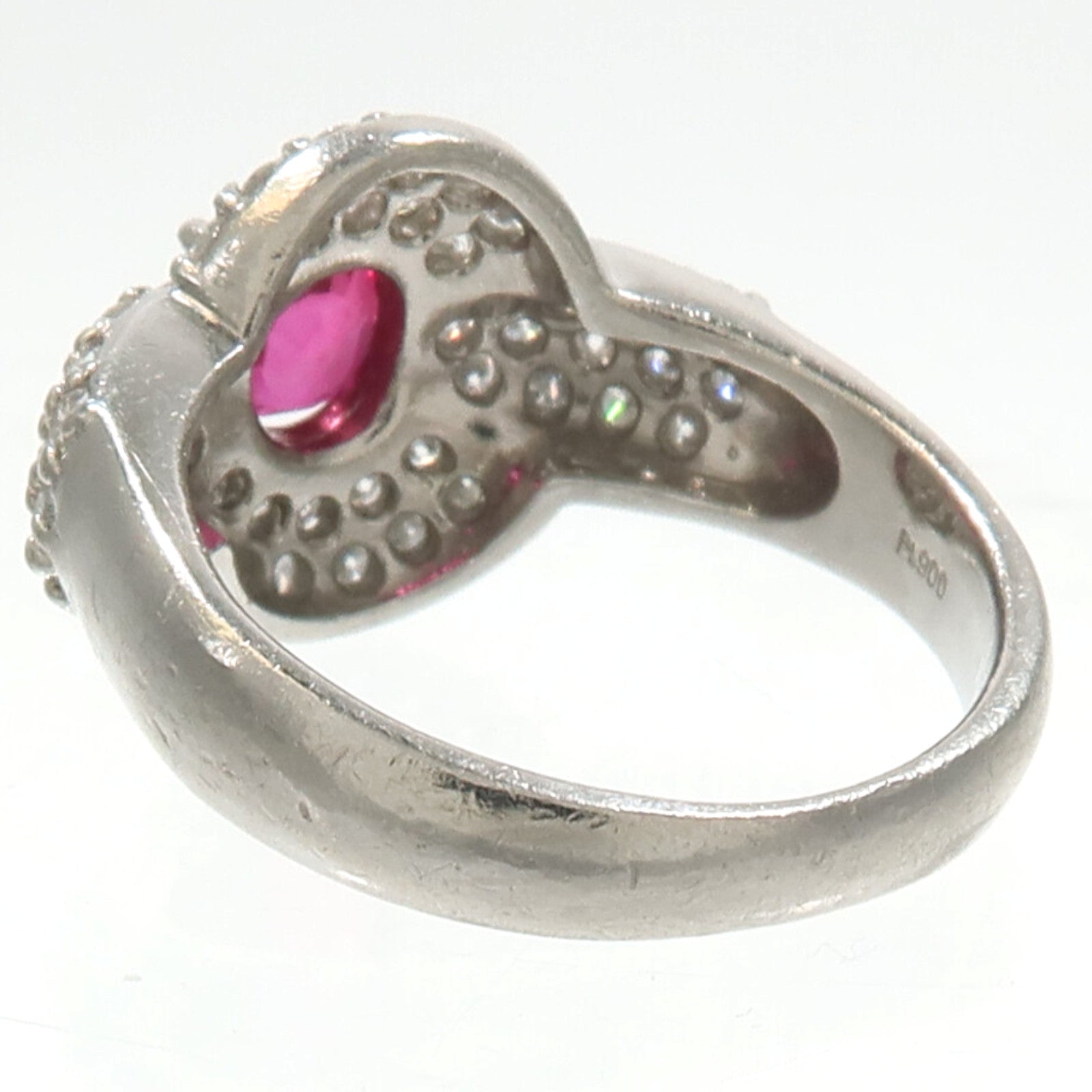 JEWELRY PT900鉑金Ruby Diamond Ring紅寶石/鑽石戒指