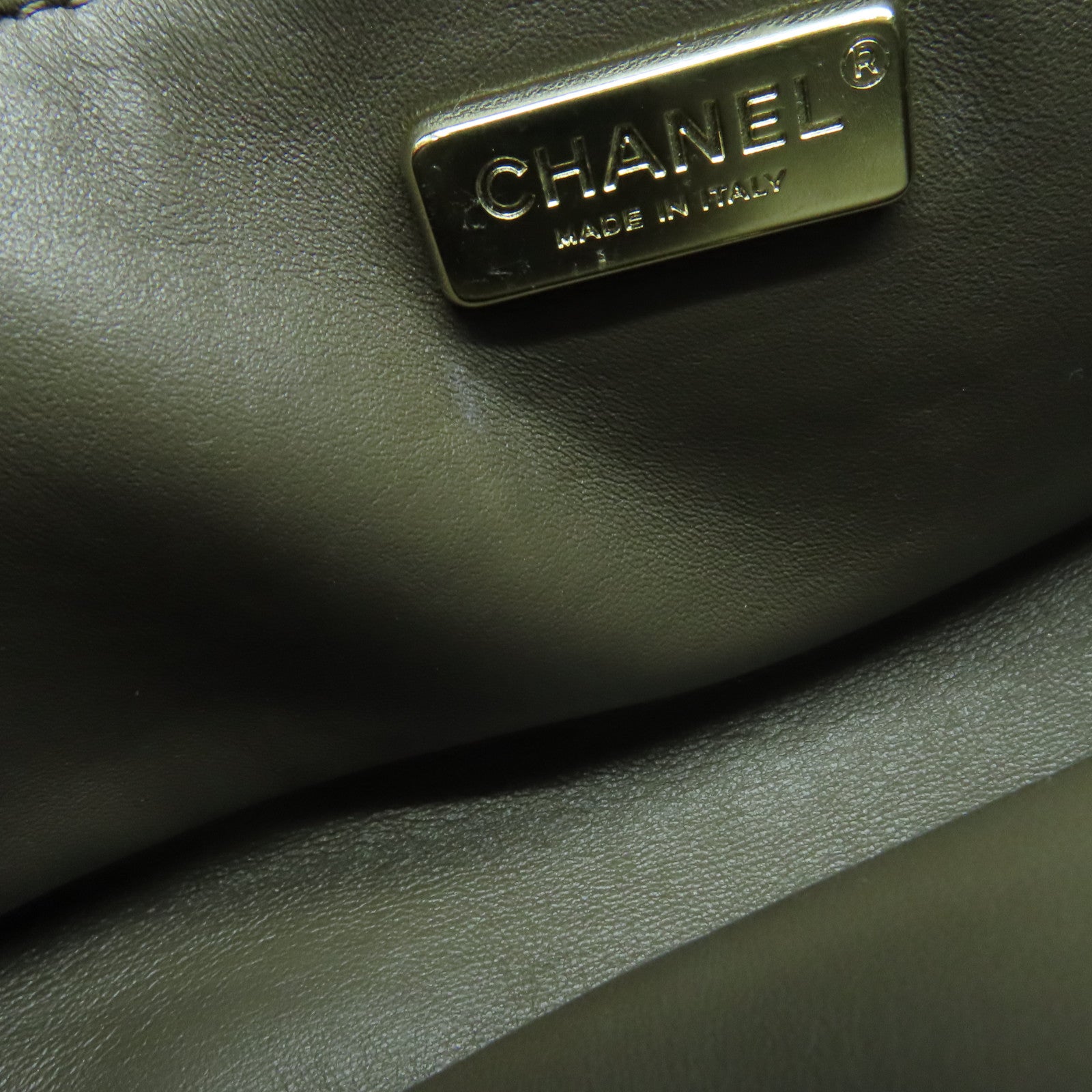 CHANEL 蛇皮皮革2way Shoulder金扣手挽肩背两用袋米色