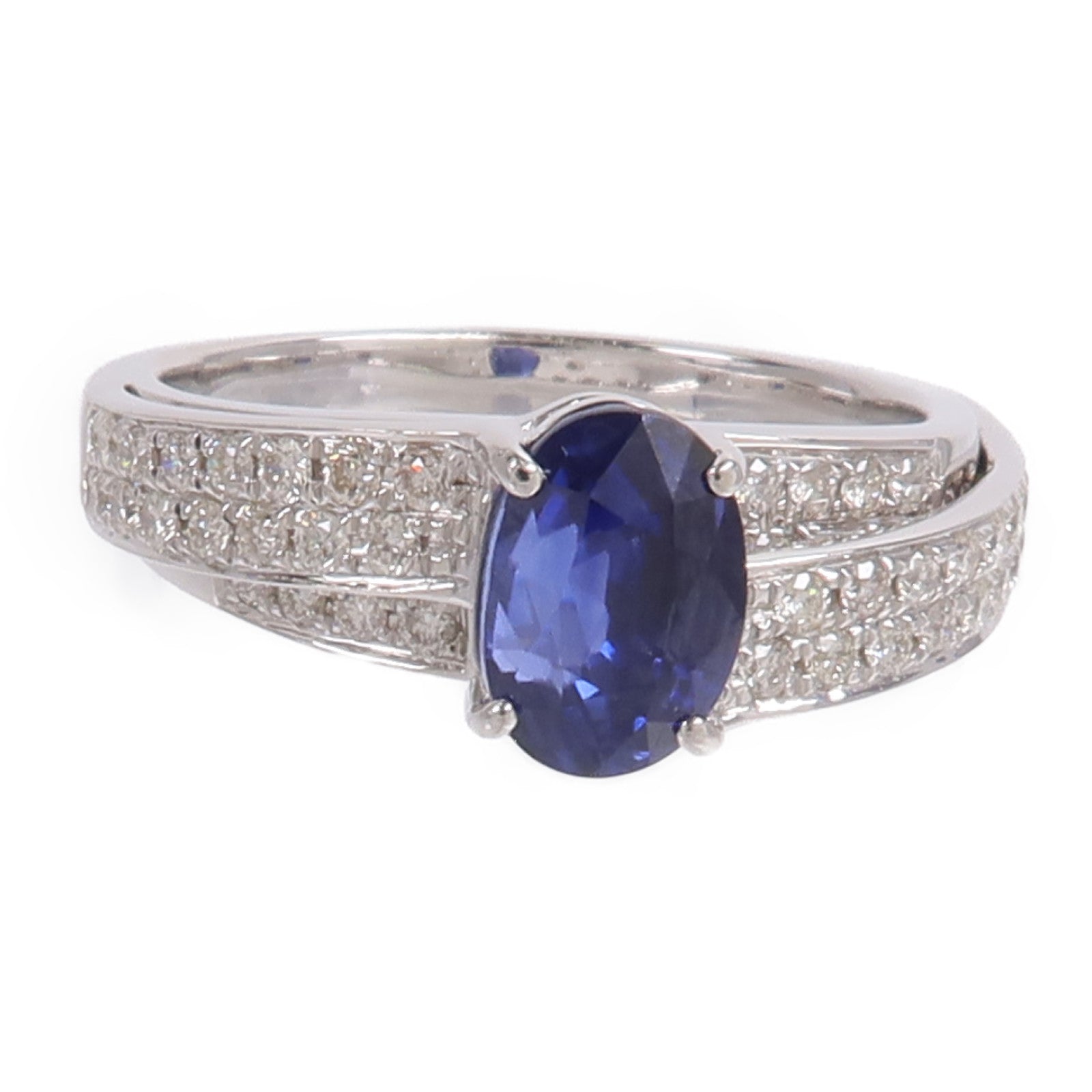 JEWELRY 18K白金Sapphire Diamond Ring藍寶石鑽石戒指