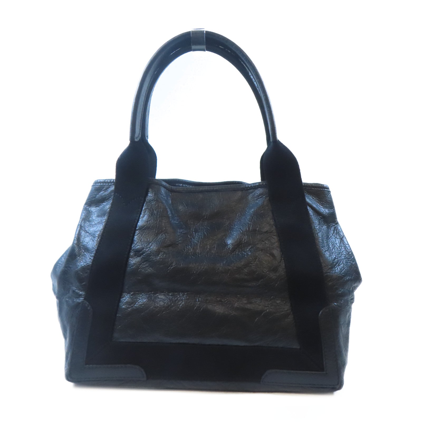 BALENCIAGA 牛皮皮革Cabas Tote Bag銀扣手挽袋黑色