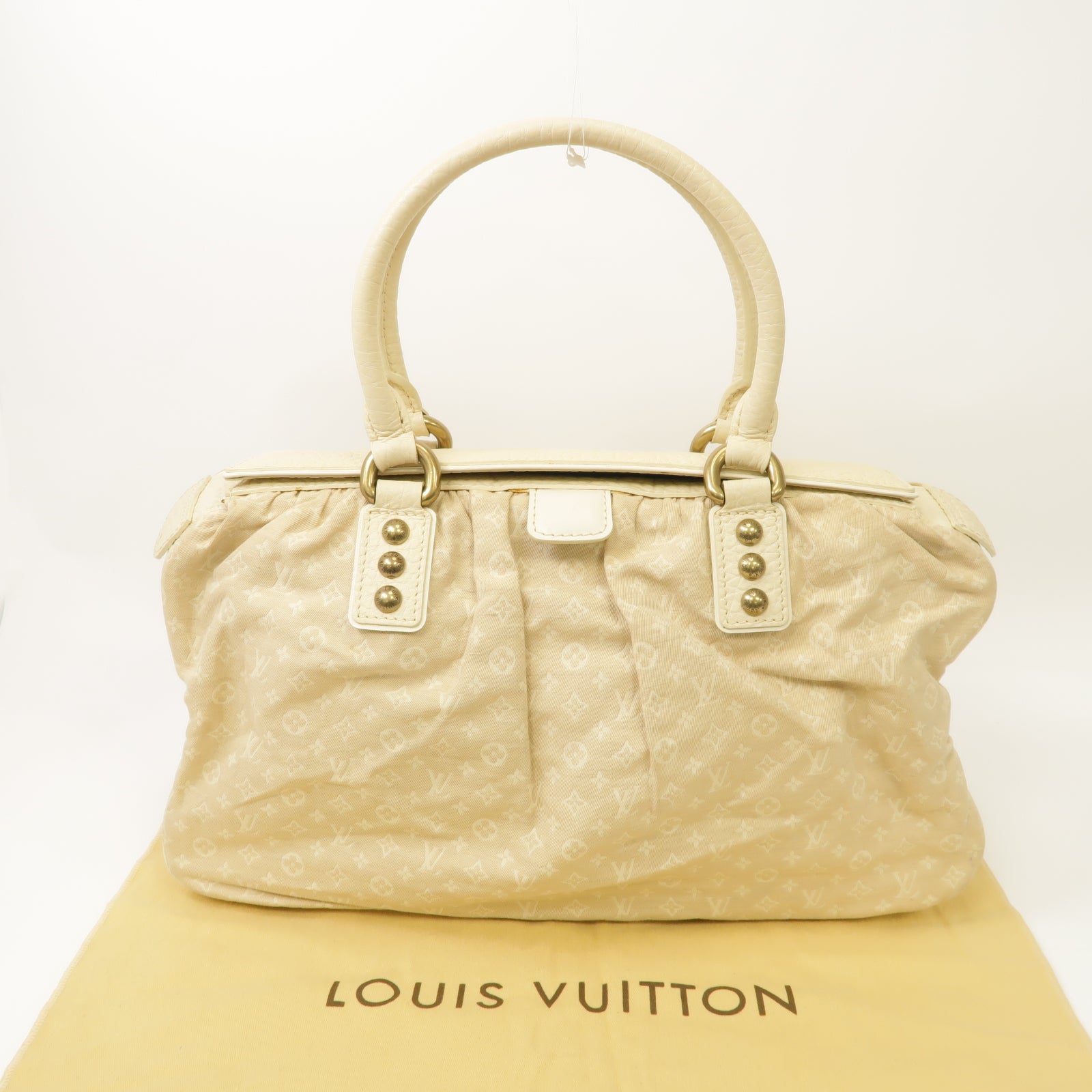 LOUIS VUITTON 【激減優惠】Monogram Mini帆布Trapeze GM金扣手挽袋米色