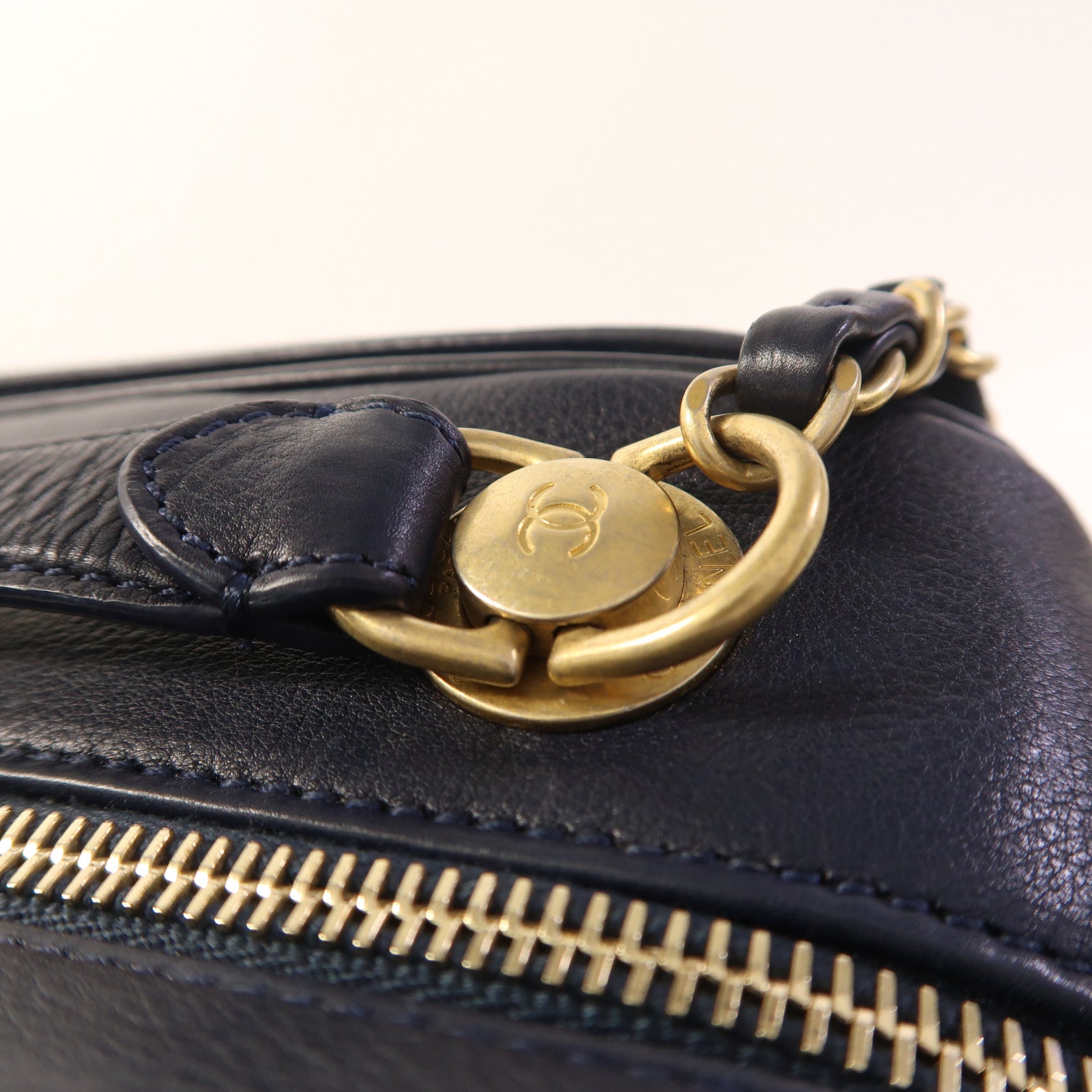 CHANEL 牛皮皮革2 Way Shoulder金扣手挽肩背兩用袋