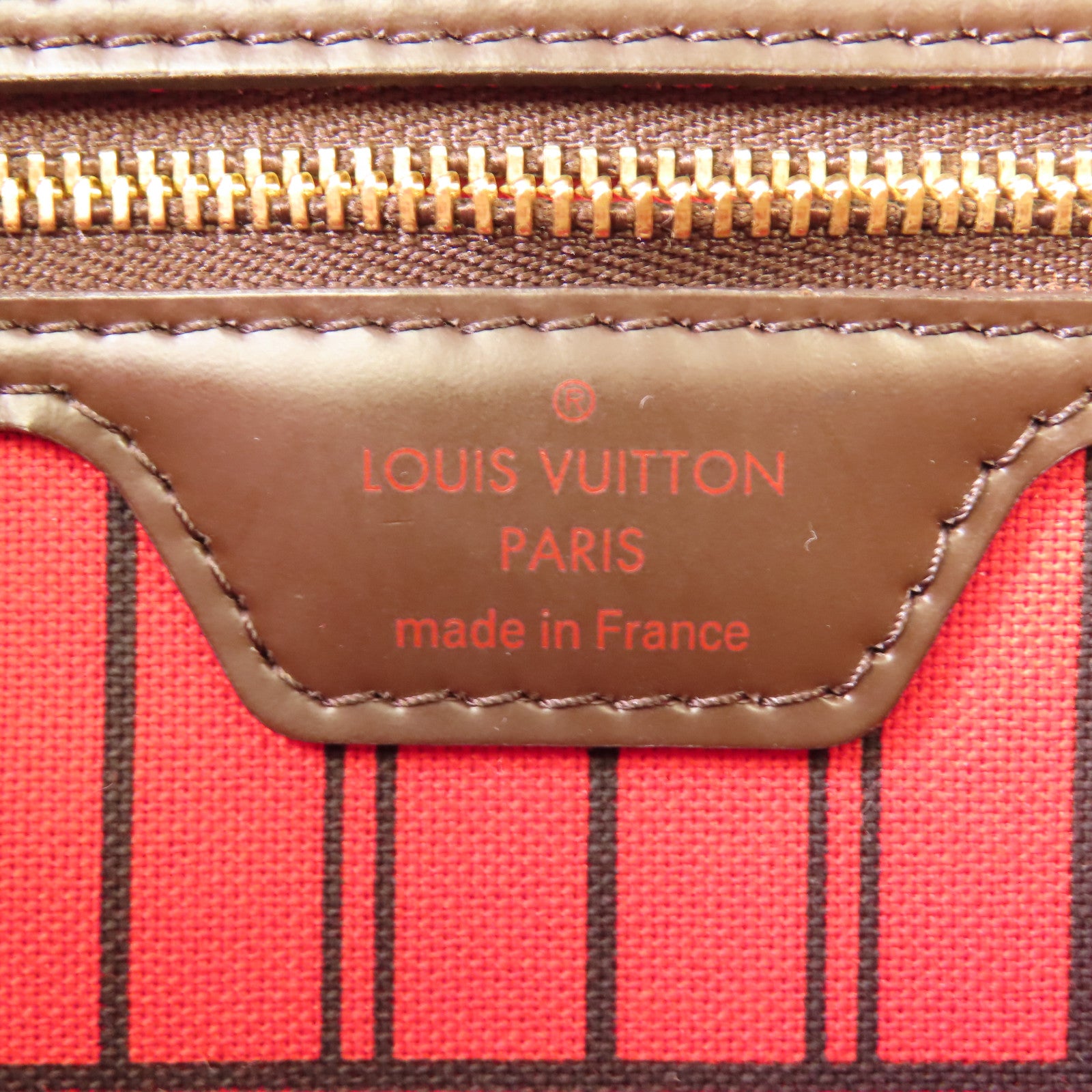 LOUIS VUITTON Damier Neverfull金扣肩背袋