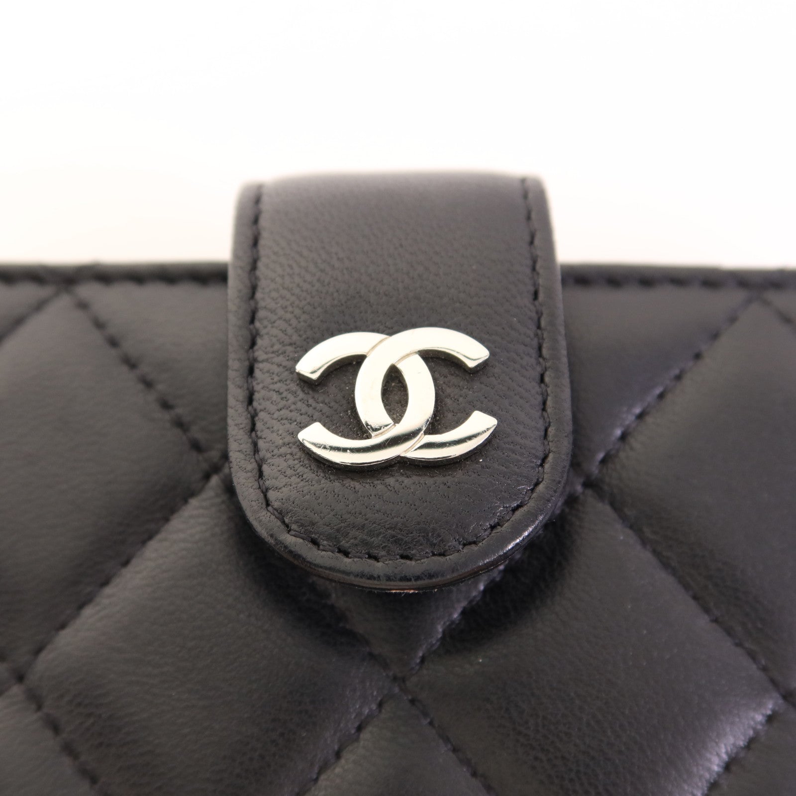 CHANEL 羊皮皮革Wallet銀扣錢包