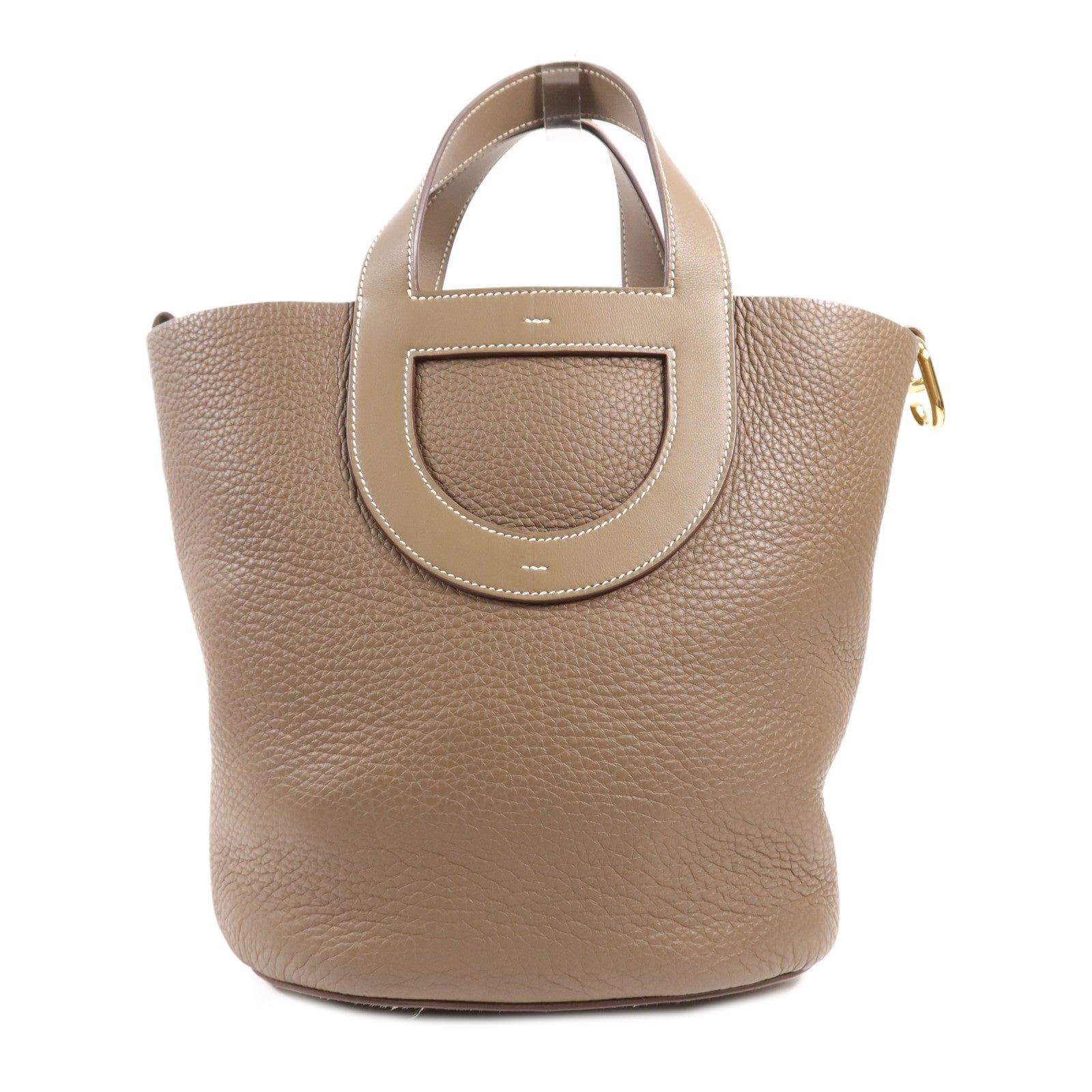 HERMES Clemence皮革In The Loop 23金扣手挽袋